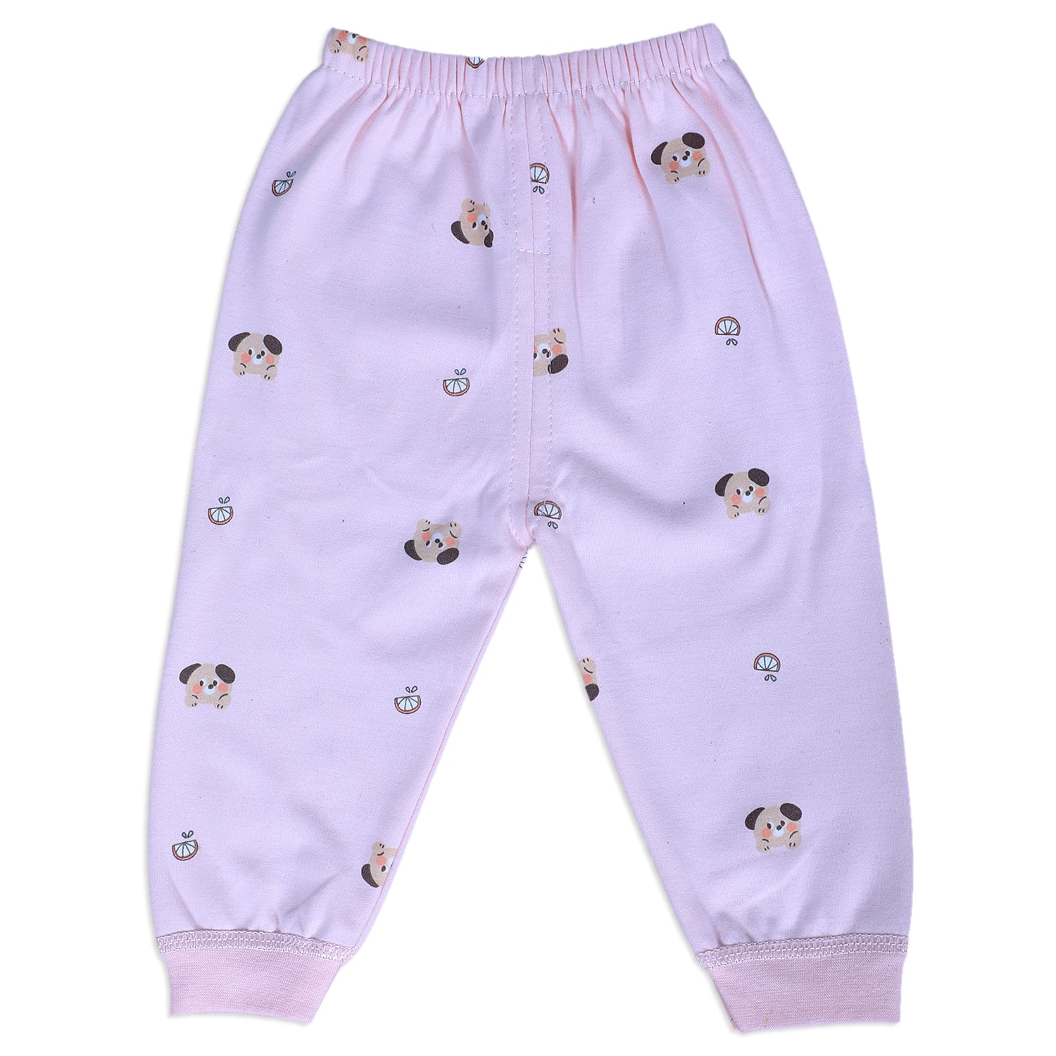 Cute Puppy Full Sleeves 2 Piece Buttoned Pyjama Set Night Suit - Pink - Baby Moo