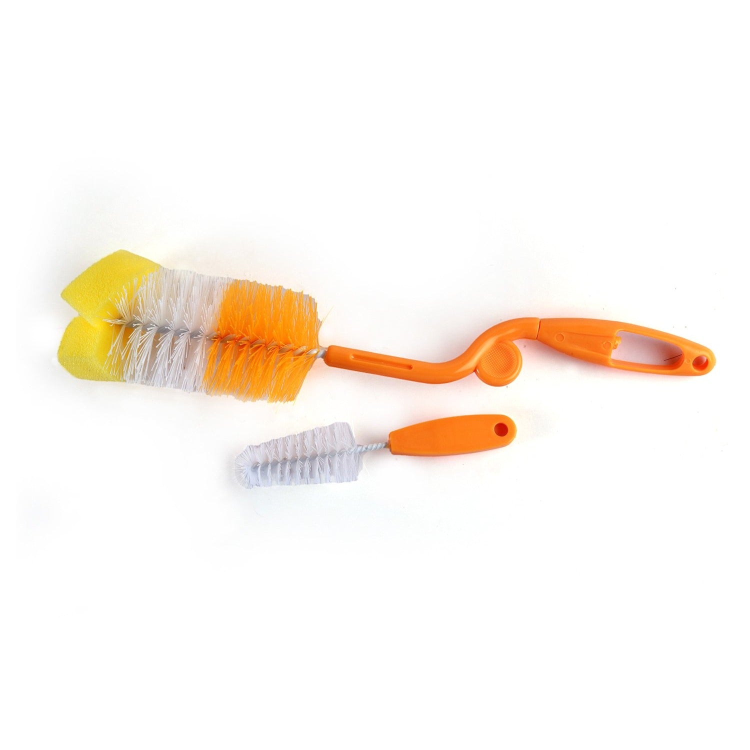 Twist And Turn Orange Bottle And Nipple Cleaning Brush Set of 2 - Baby Moo