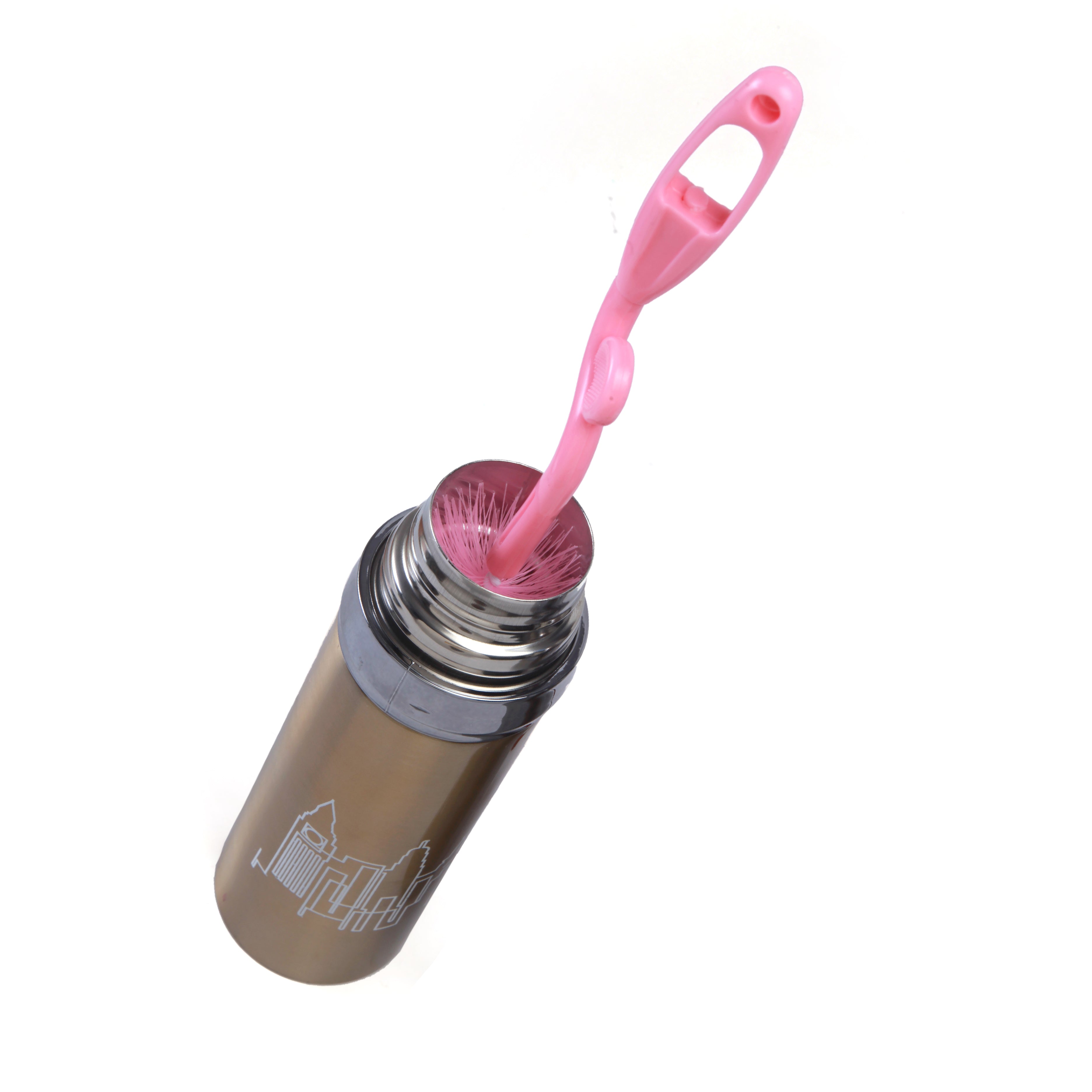 Twist And Turn Pink Bottle And Nipple Cleaning Brush Set of 2 - Baby Moo