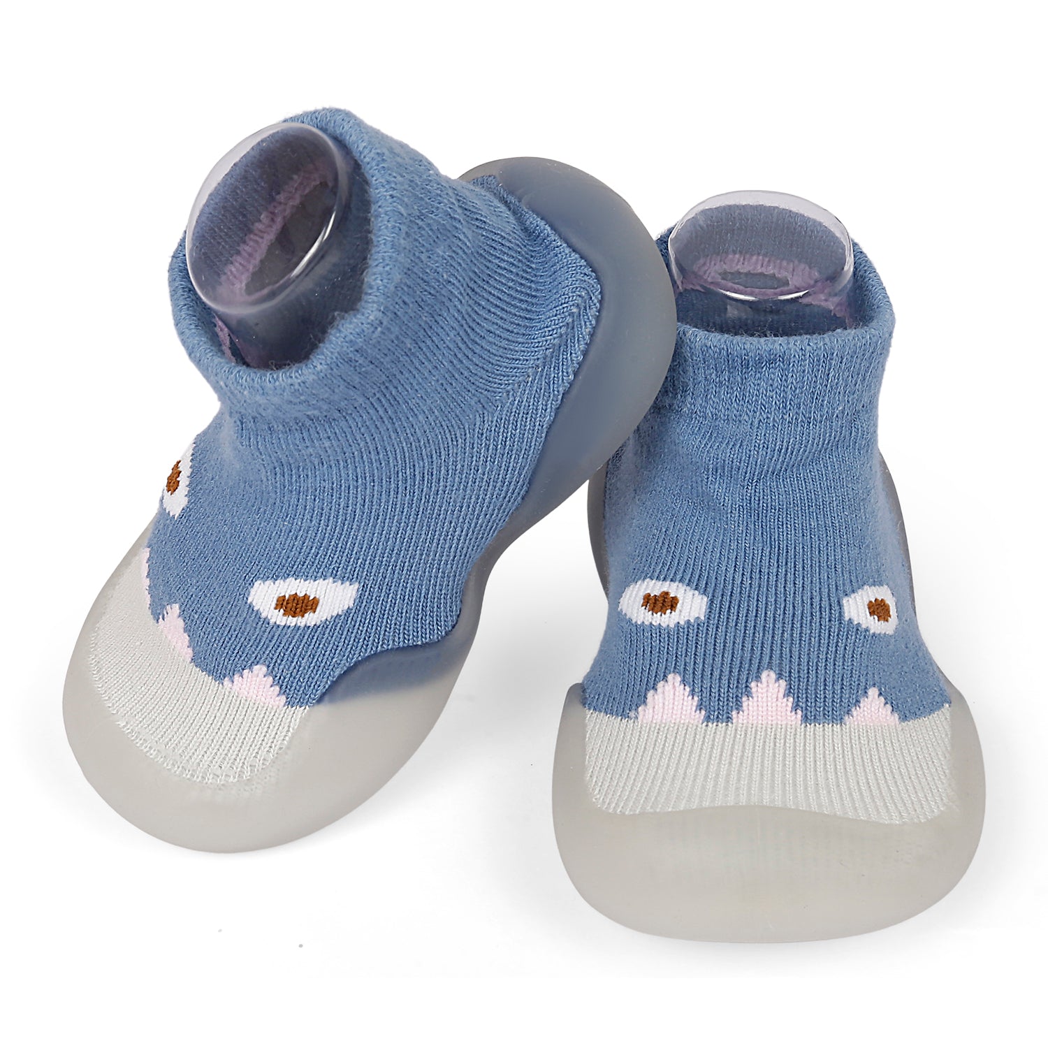 Cute Eye Anti-Skid Slip-On Rubber Sole Shoes - Blue - Baby Moo