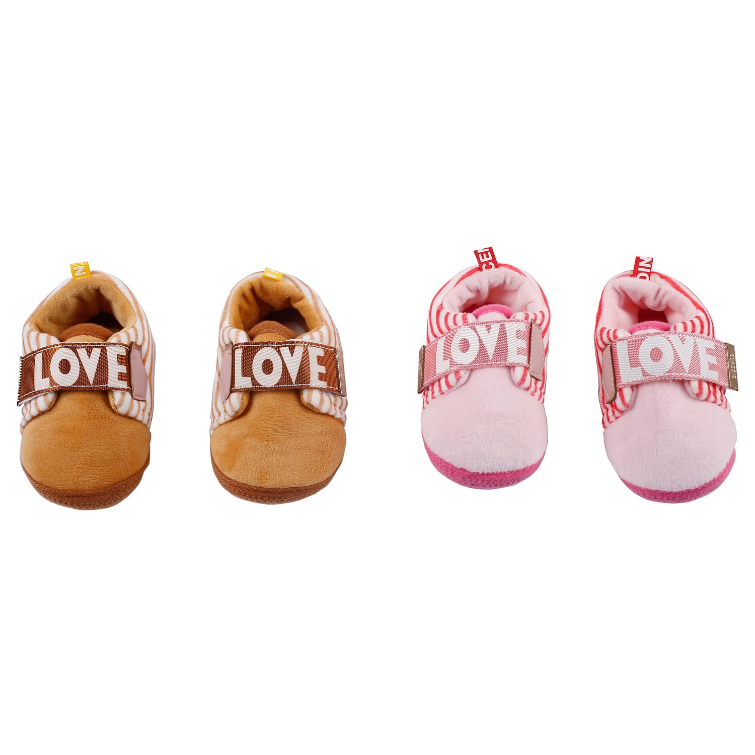 All About Love Brown And Pink 2 Pk Booties