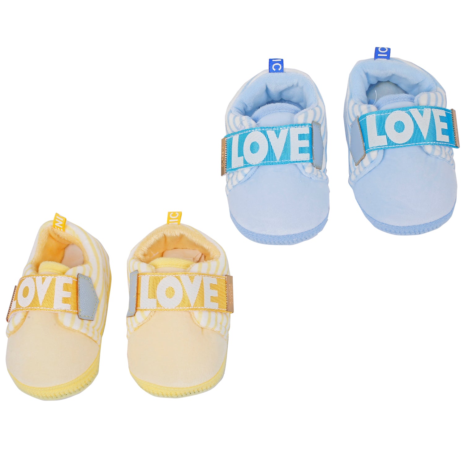 All About Love Yellow And Blue 2 Pk Booties - Baby Moo