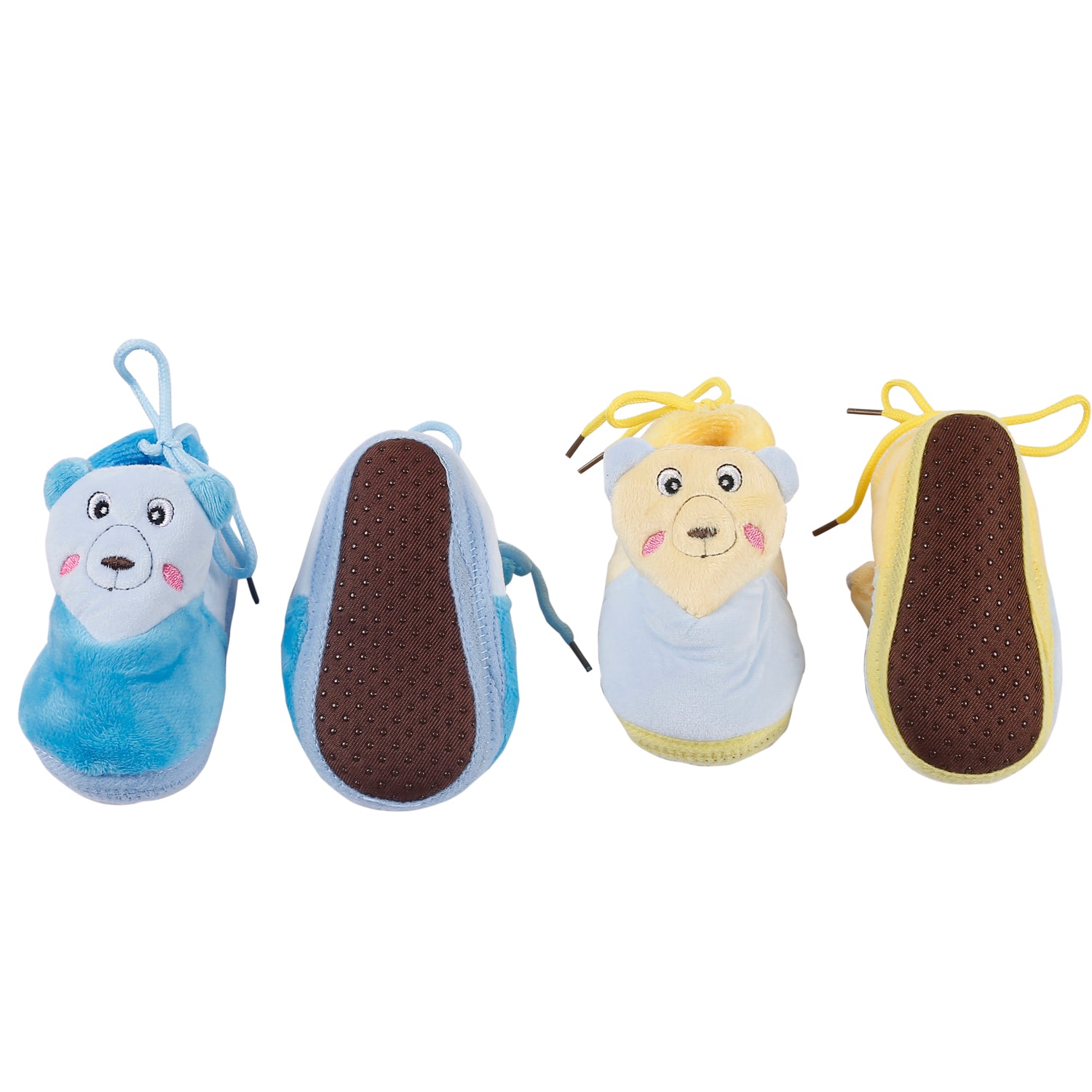 Cuddly Bear Blue And Yellow 2 Pk Booties - Baby Moo
