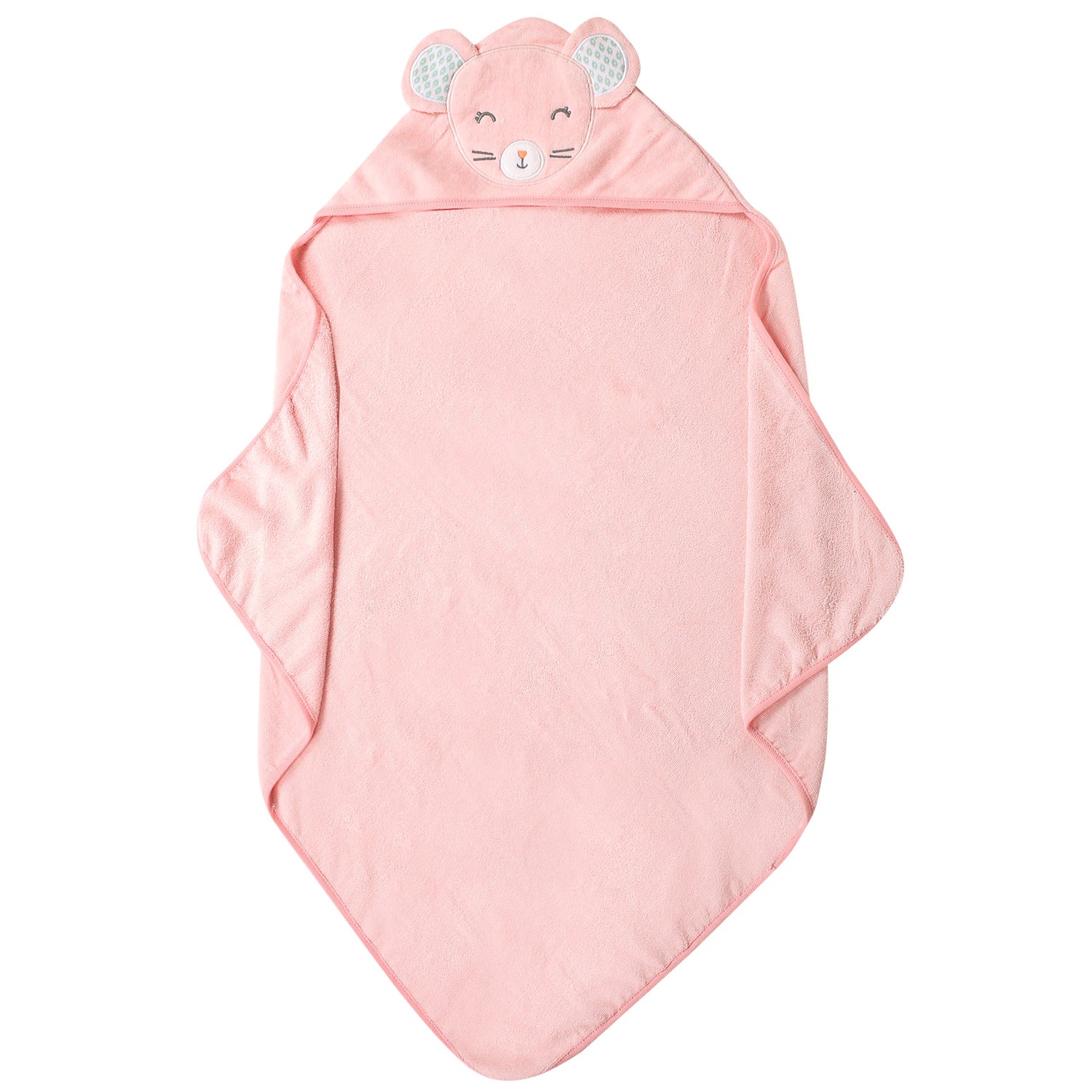 Animal Peach Hooded Towel - Baby Moo
