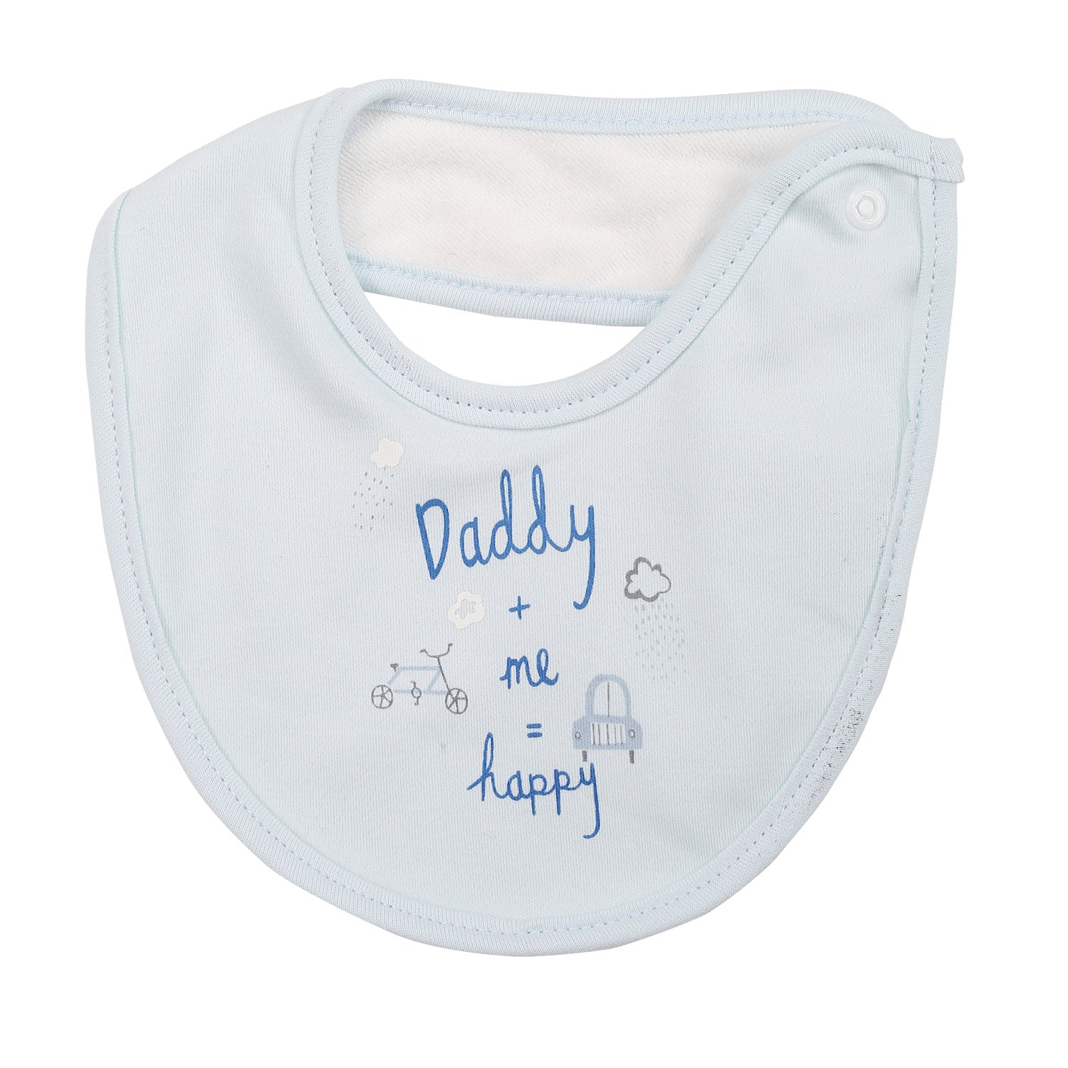 Happy Mommy Daddy Blue 3 Pk Bibs - Baby Moo