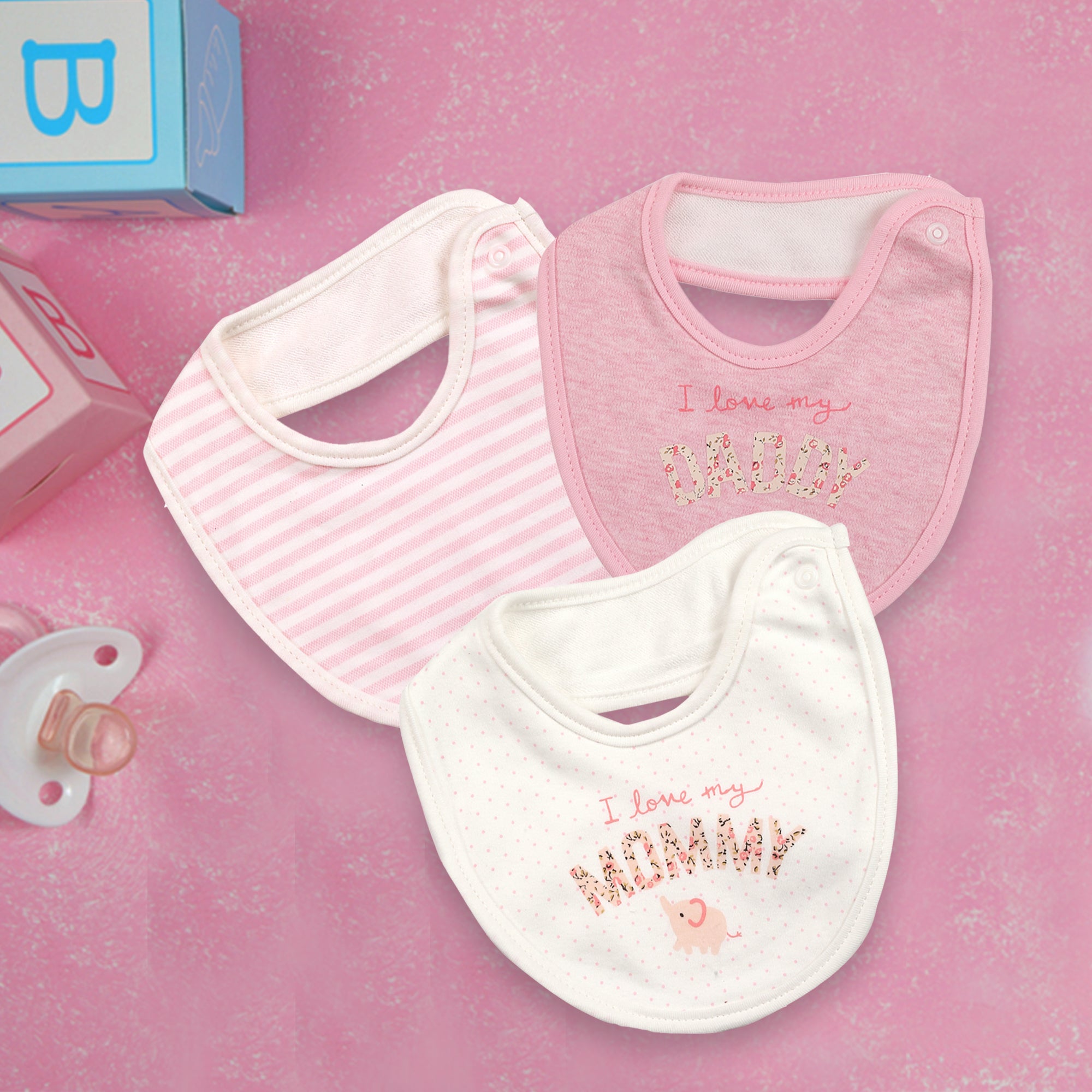 Mommy And Daddy's Princess Pink 3 Pk Bibs - Baby Moo