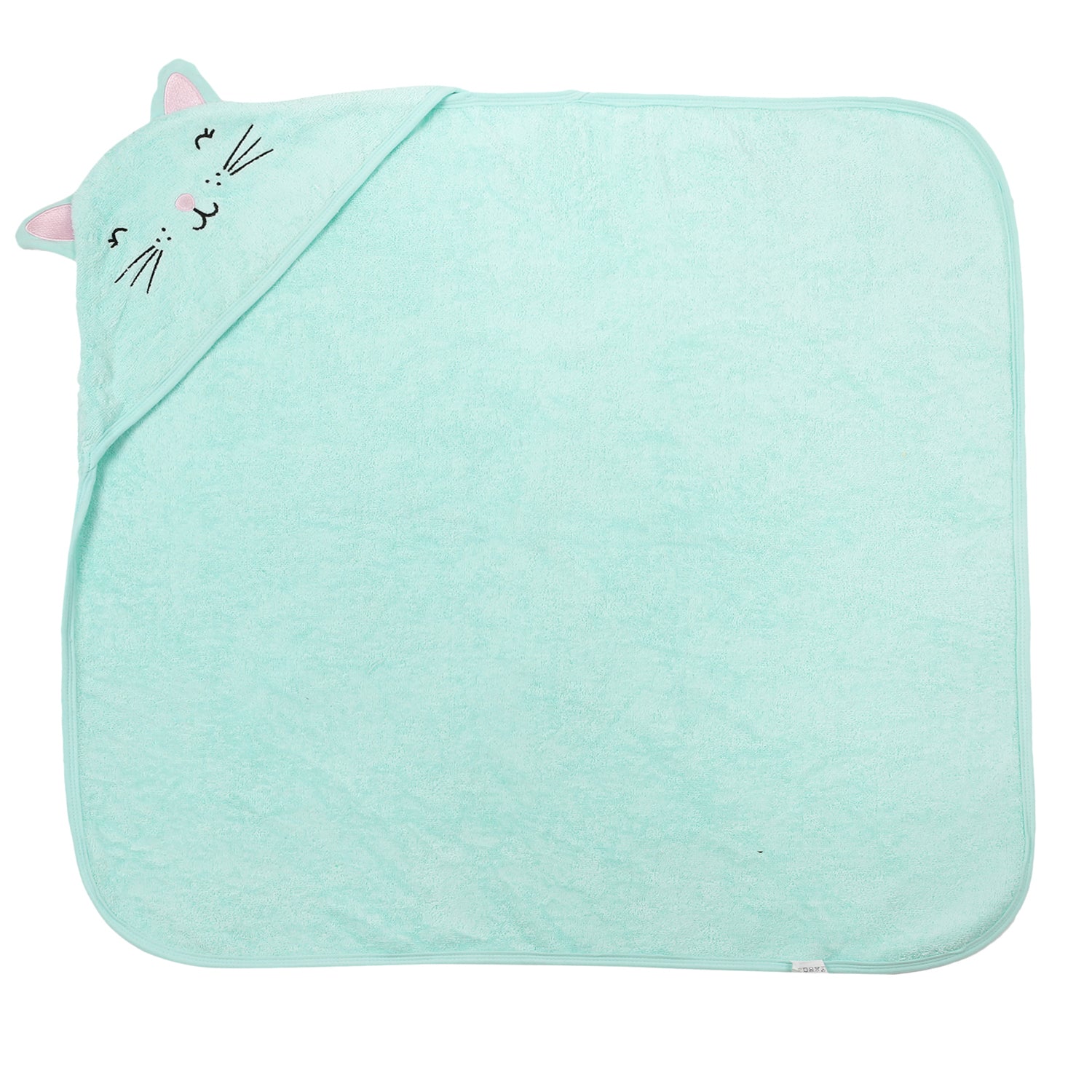 Cute Cat Sea Green Hooded Towel - Baby Moo