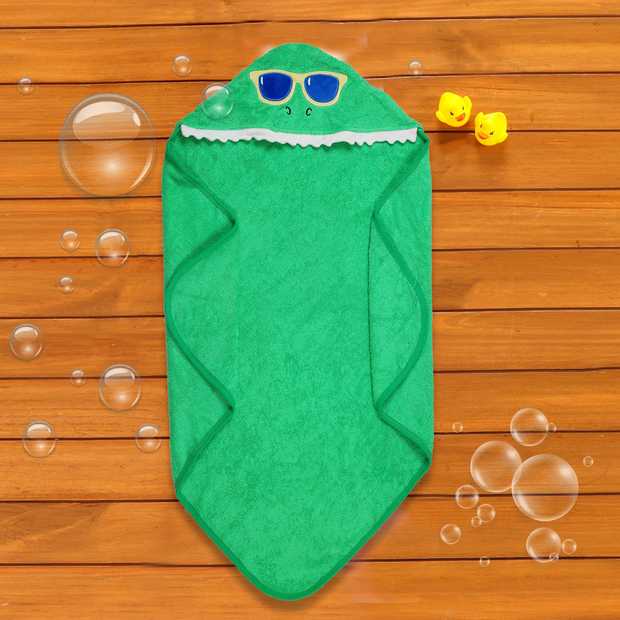 Smart And Nerdy Dark Green Hooded Towel