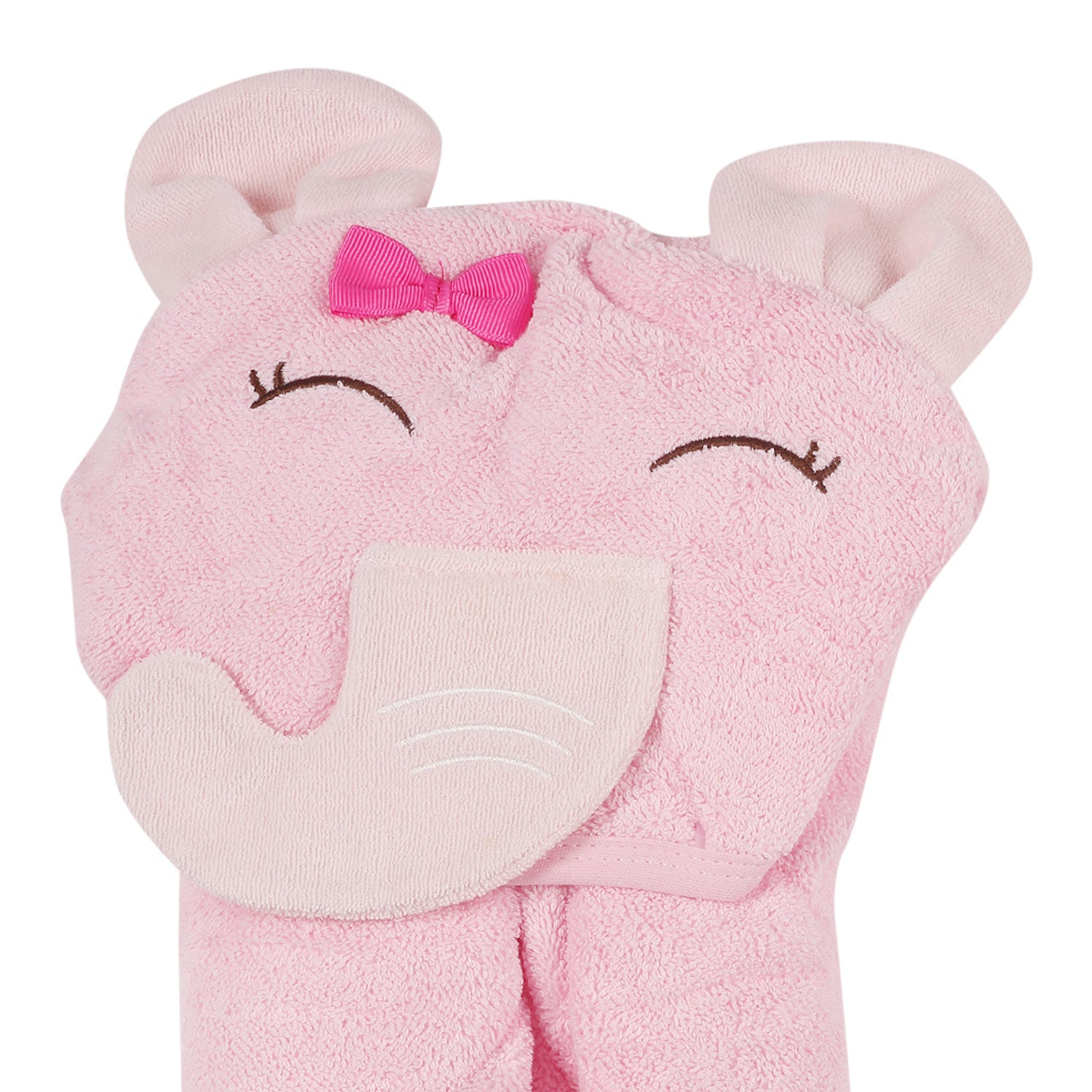 Elephant Pink Hooded Towel - Baby Moo