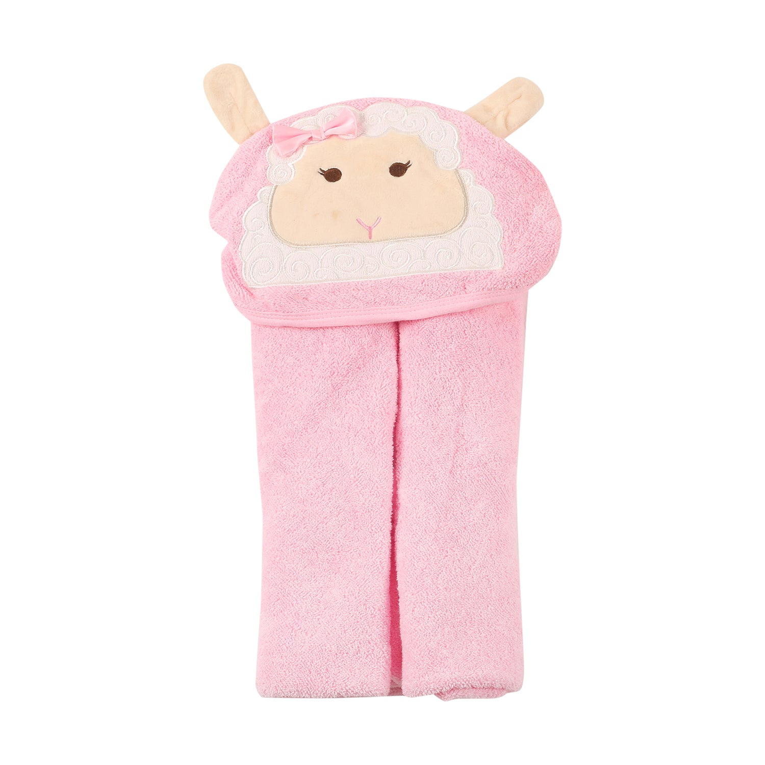 Sheep Pink Hooded Towel - Baby Moo