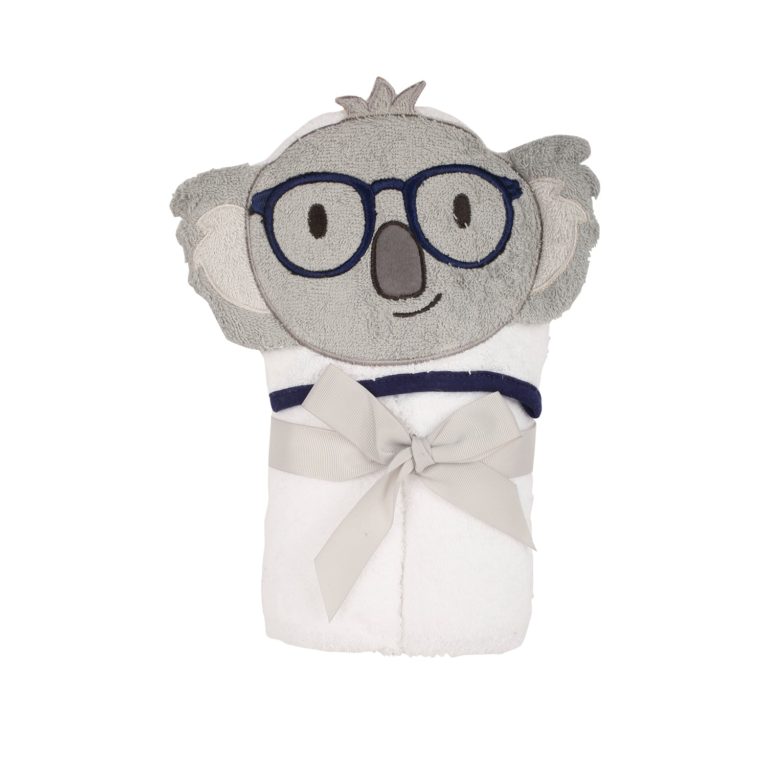 Prof. Koala White Hooded Towel - Baby Moo