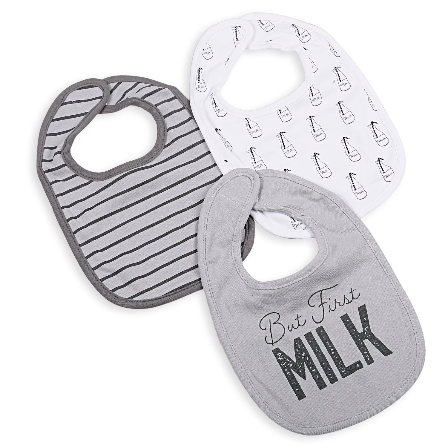 Feeding Bibs Pack Of 3 But First Milk Multicolour