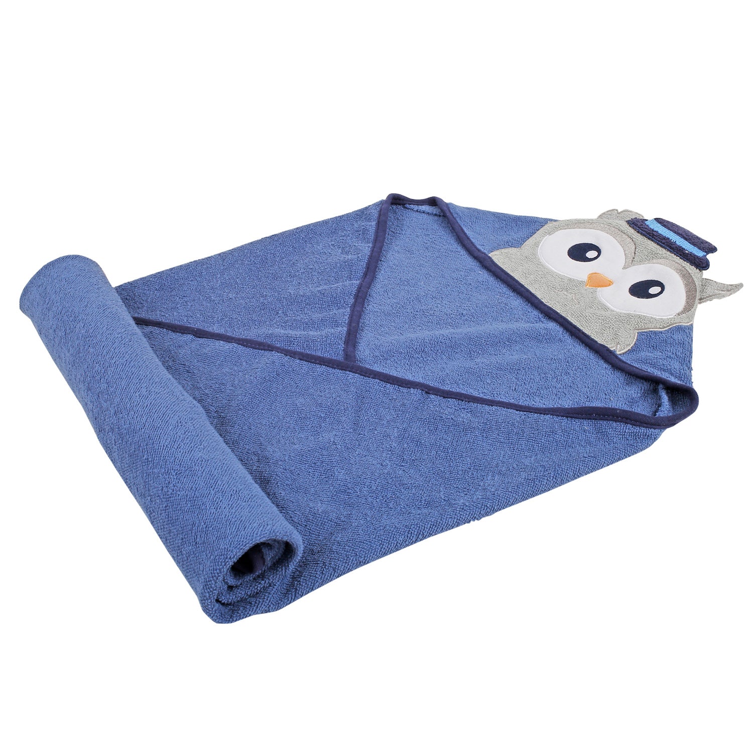 Mr. Owl Blue Hooded Towel - Baby Moo