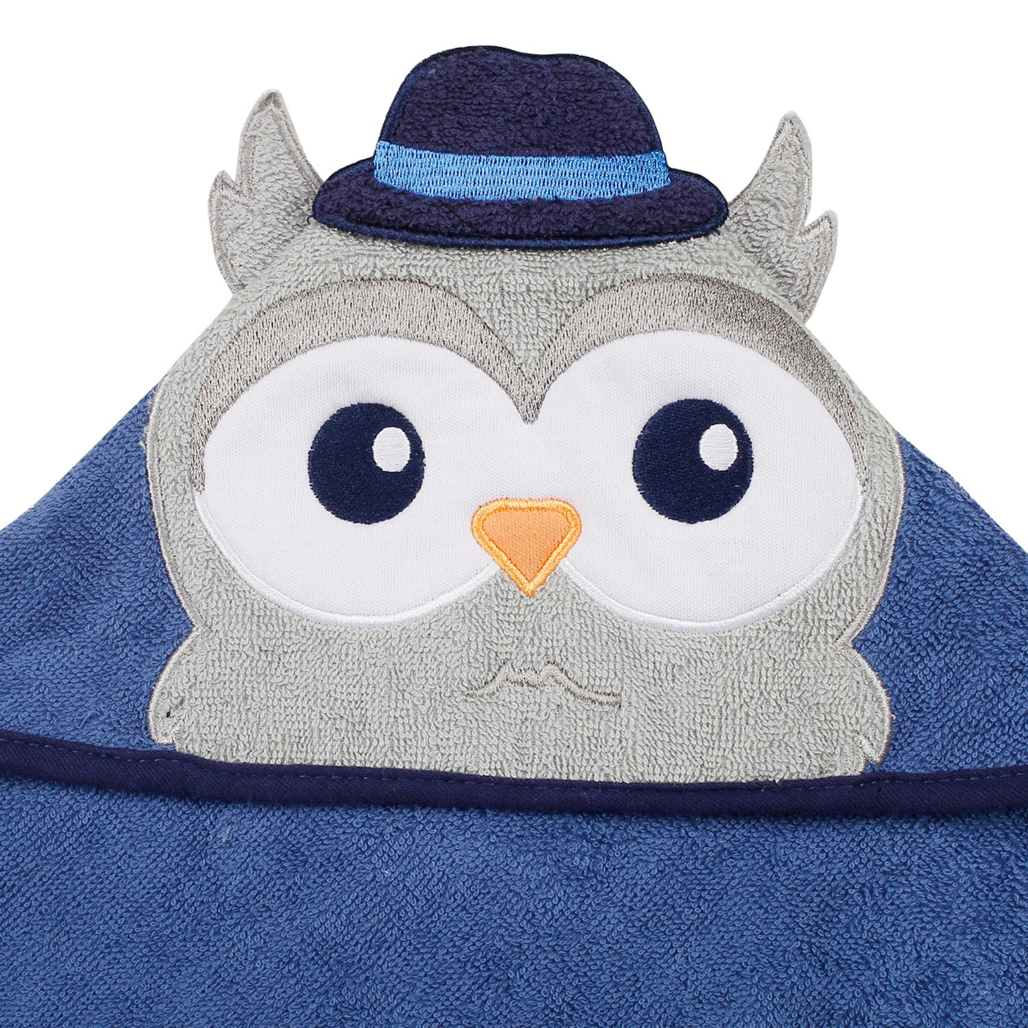 Mr. Owl Blue Hooded Towel