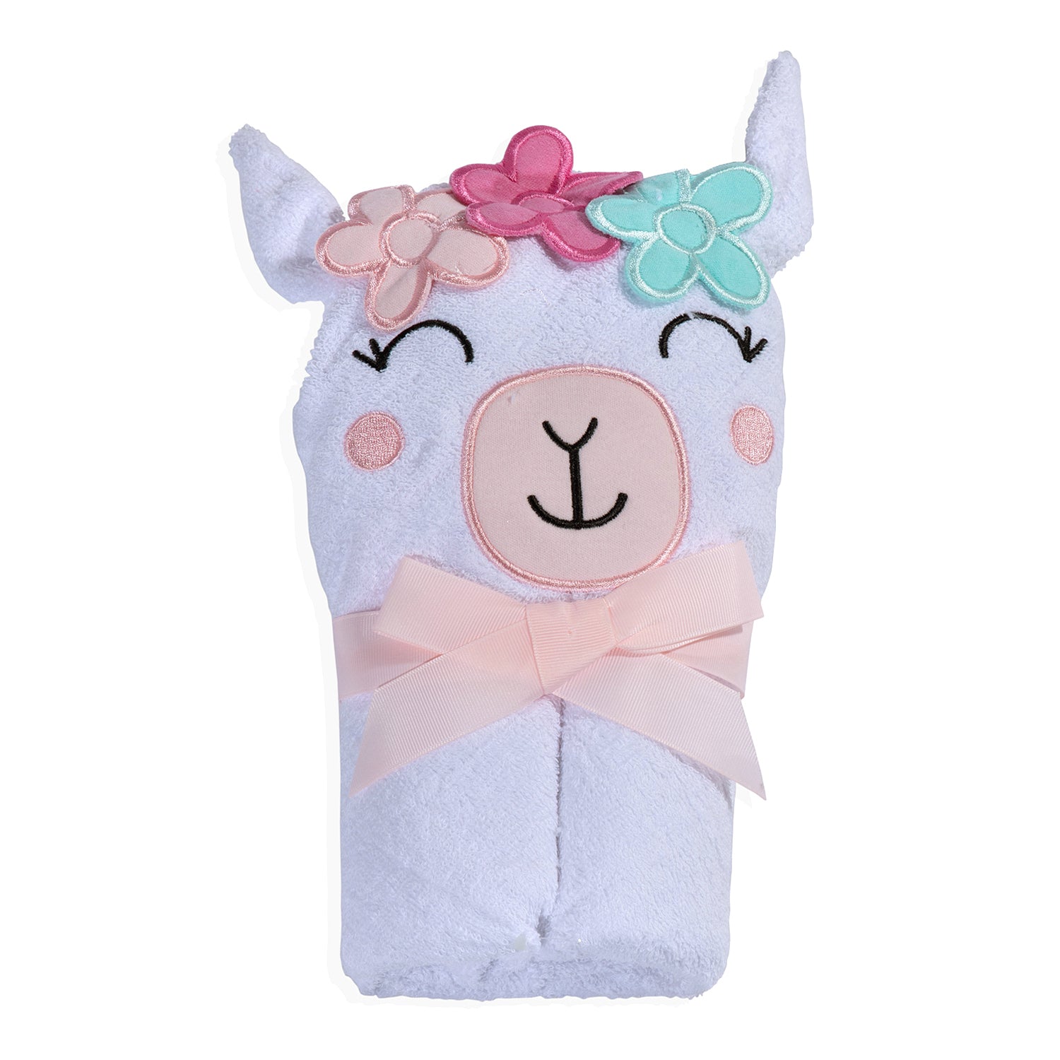 Baby Moo Garland Princess Llama Premium Hooded Towel - White - Baby Moo