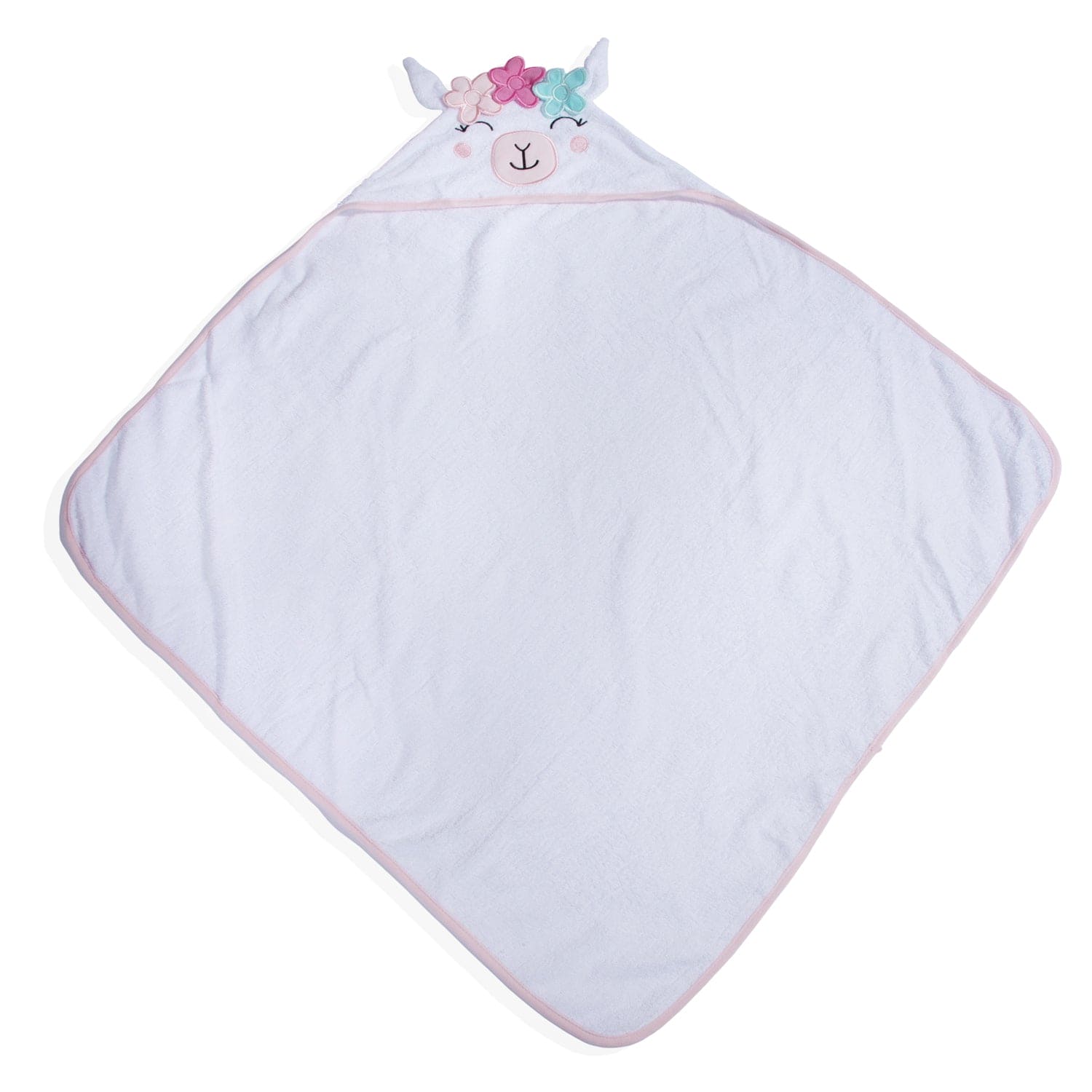 Baby Moo Garland Princess Llama Premium Hooded Towel - White - Baby Moo