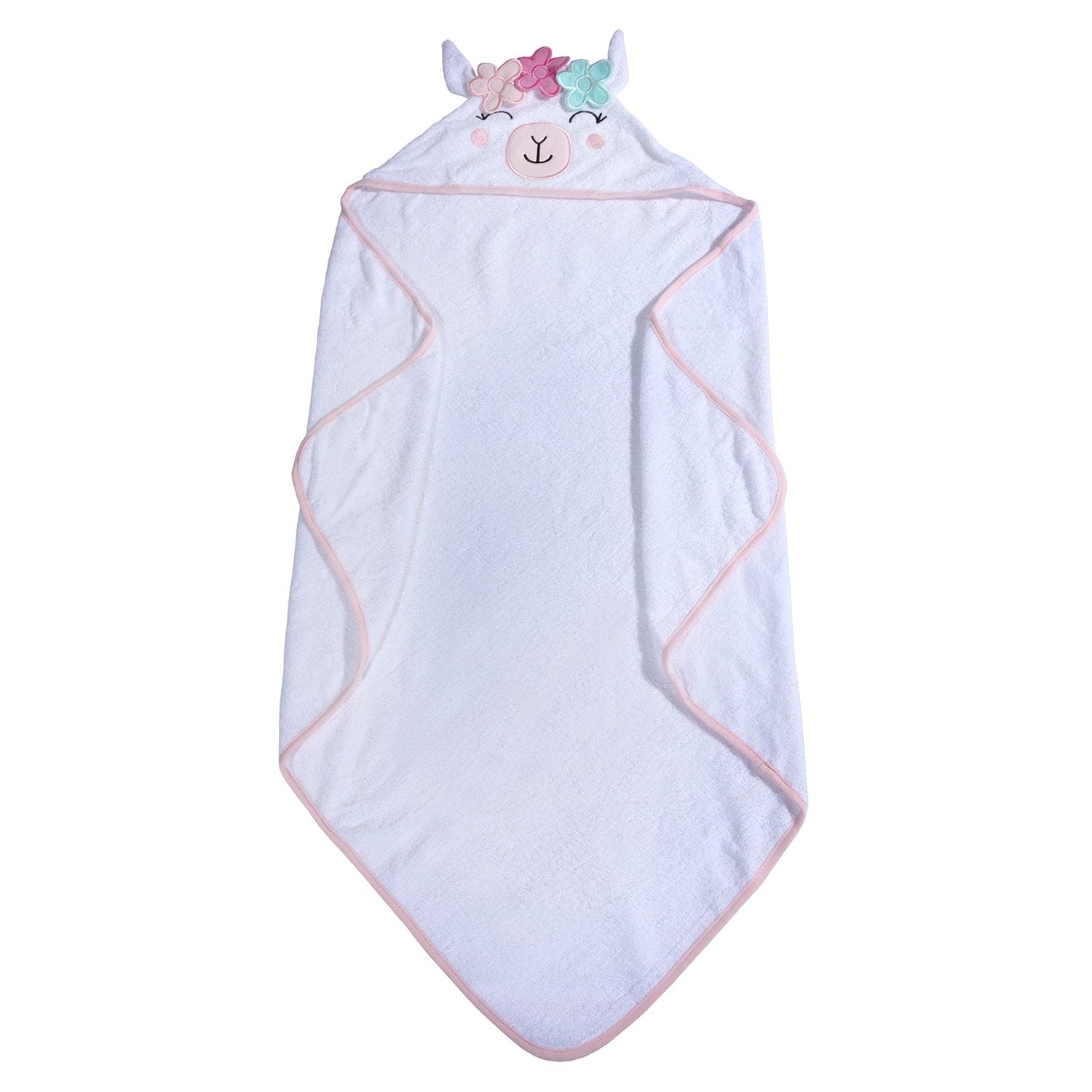 Baby Moo Garland Princess Llama Premium Hooded Towel - White - Baby Moo