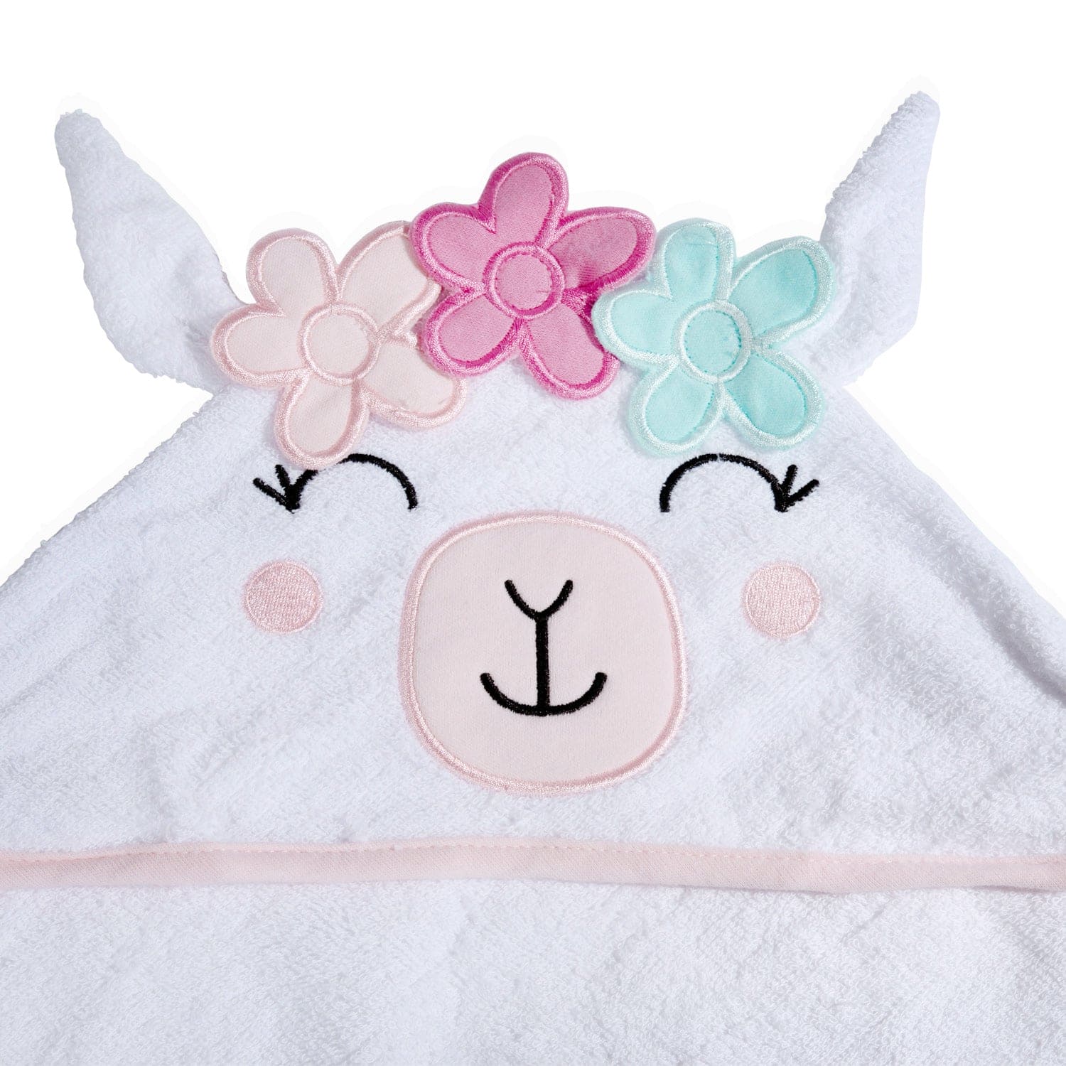 Baby Moo Garland Princess Llama Premium Hooded Towel - White - Baby Moo