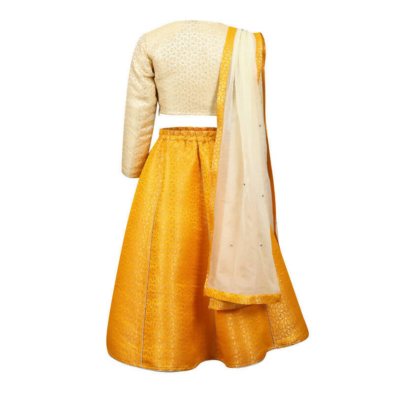Rang Pearl Embroidery Lehenga Choli Set With Dupatta - Yellow - Baby Moo