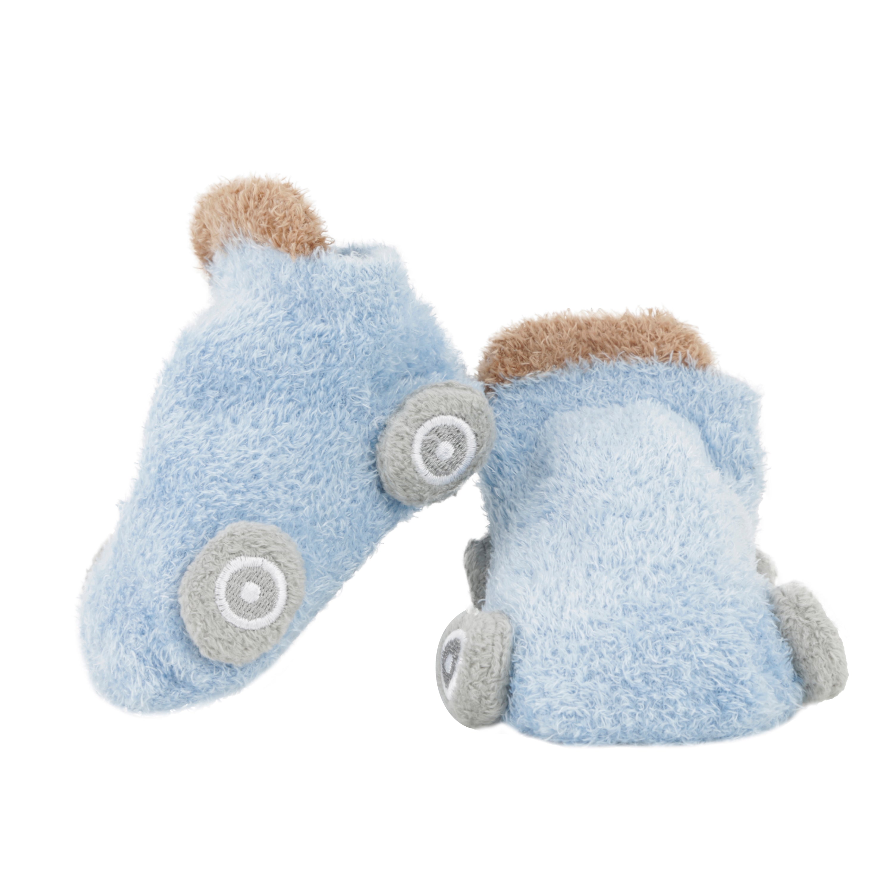 Socks On Wheels Brown And Light Blue 2 Pk - Baby Moo