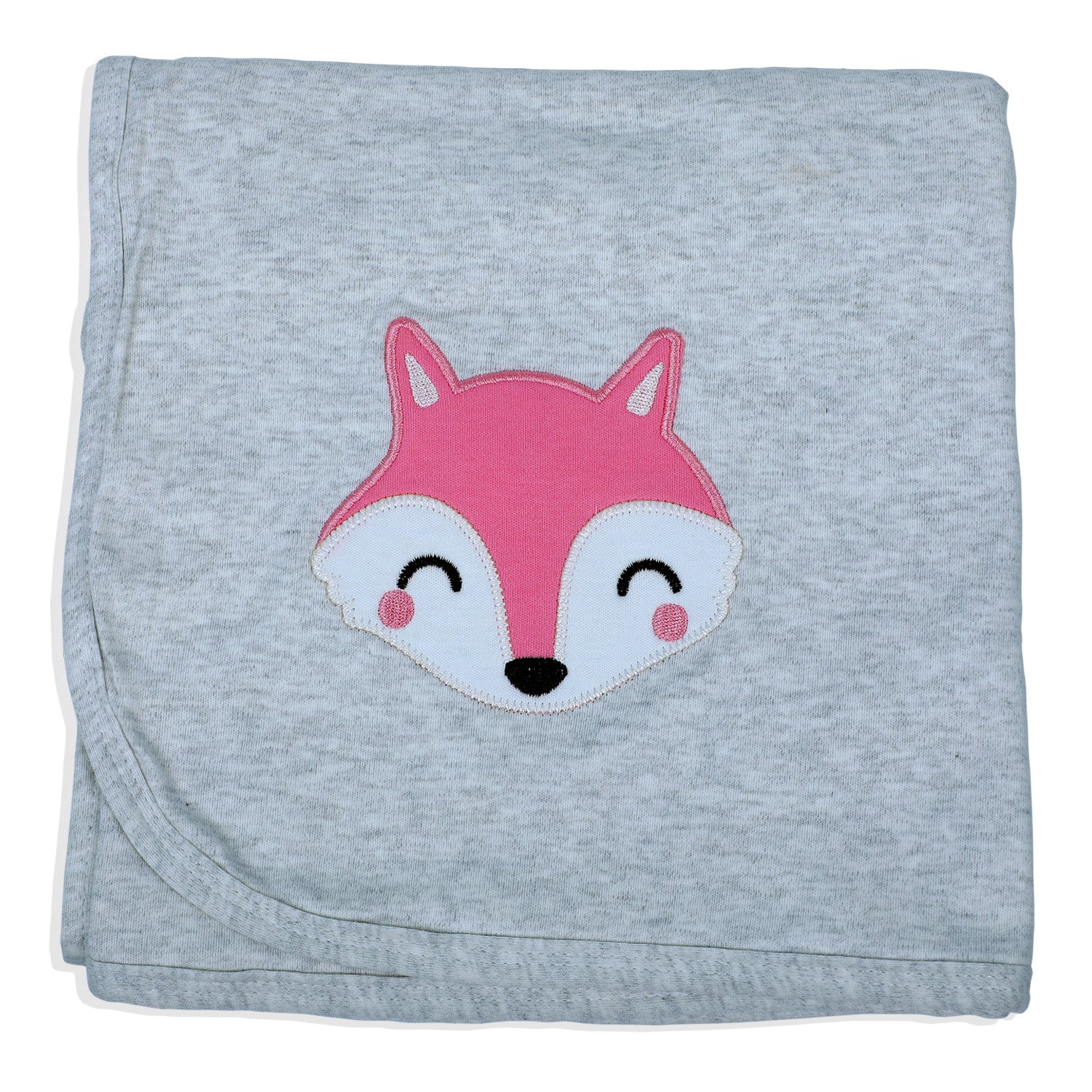 Baby Moo Sleepy Fox Soft Reversible Wrapper - Grey - Baby Moo