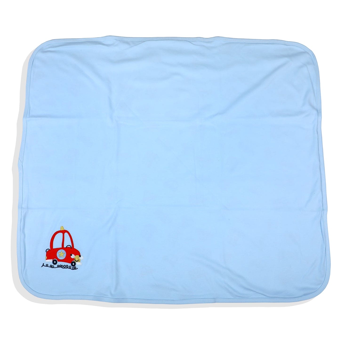 Baby Moo Traffic Jam Car Embroidery Soft Reversible Wrapper - Blue - Baby Moo