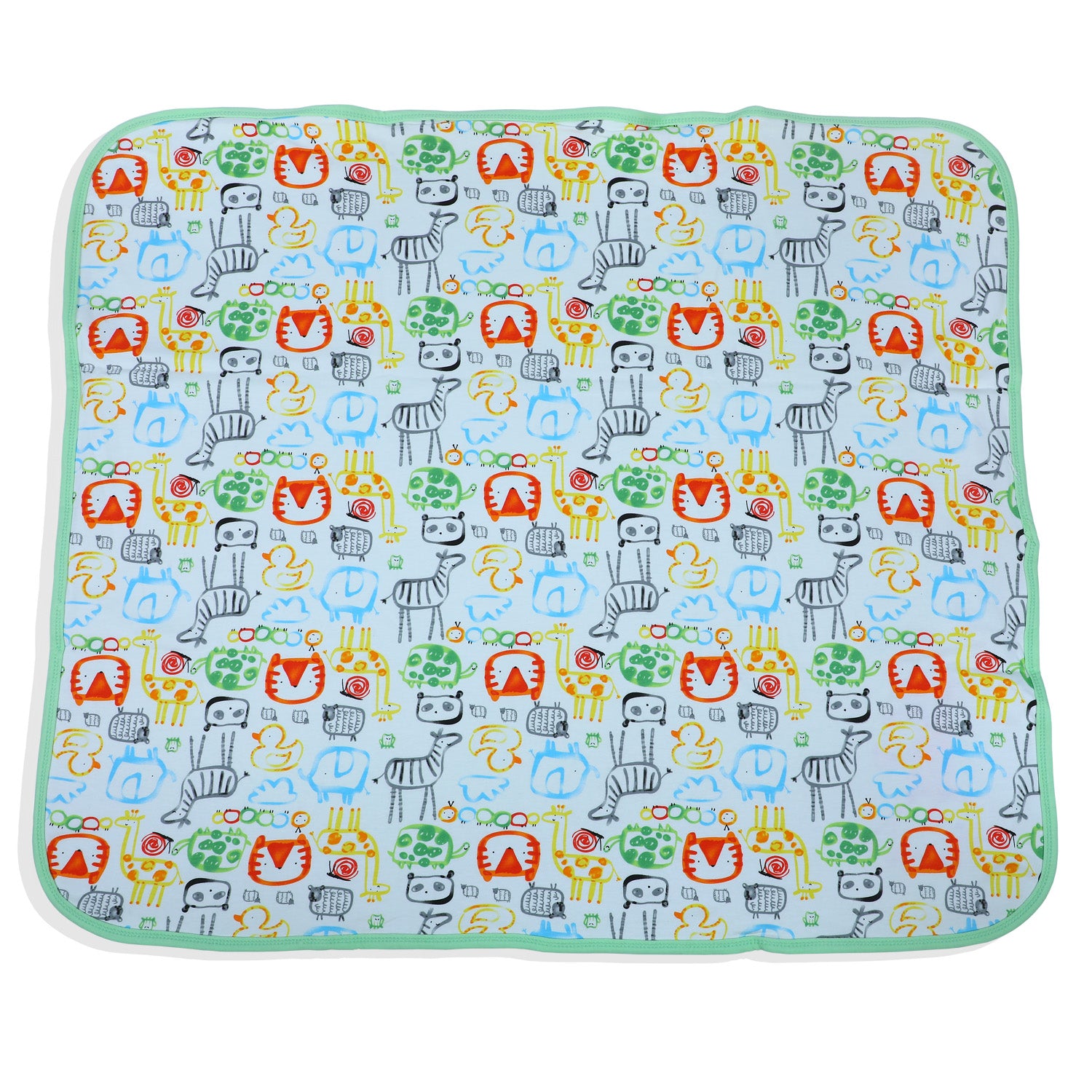 Baby Moo Animal Embroidery Soft Reversible Wrapper - Green - Baby Moo
