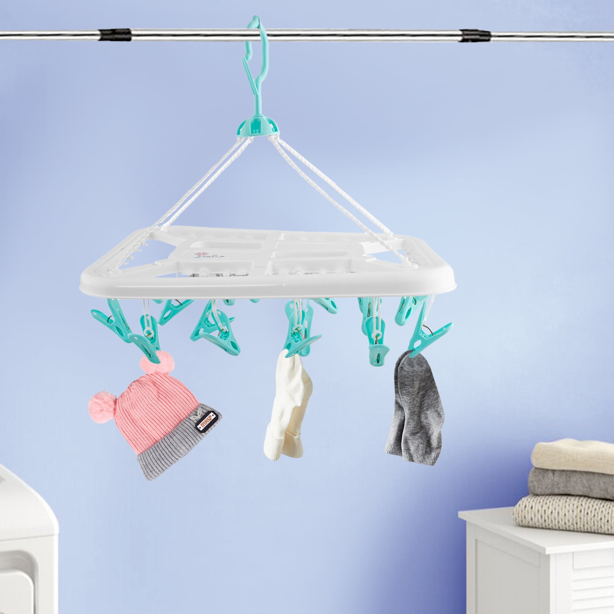 Turquoise Premium Square Clip Hanger - Baby Moo