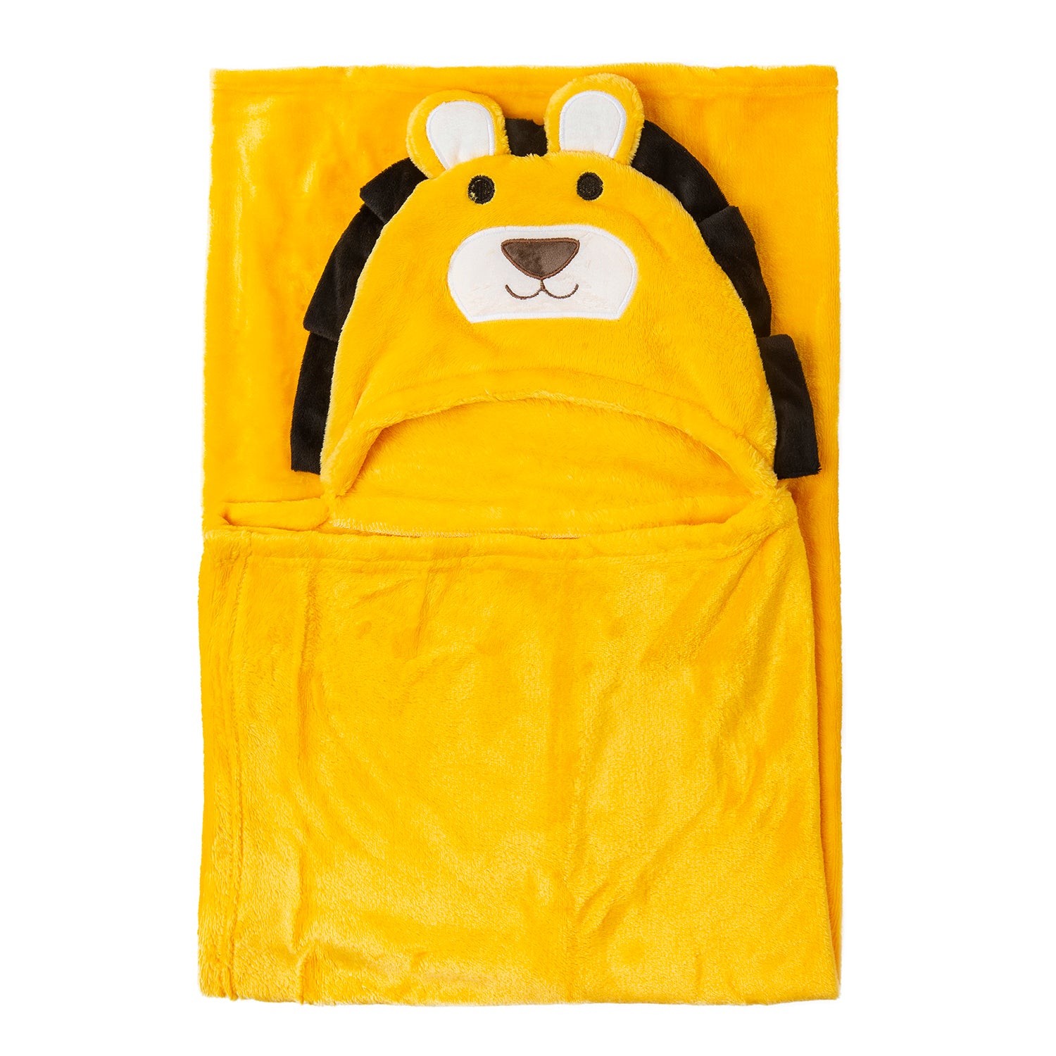 Lion Soft Cozy Hooded Blanket Yellow - Baby Moo