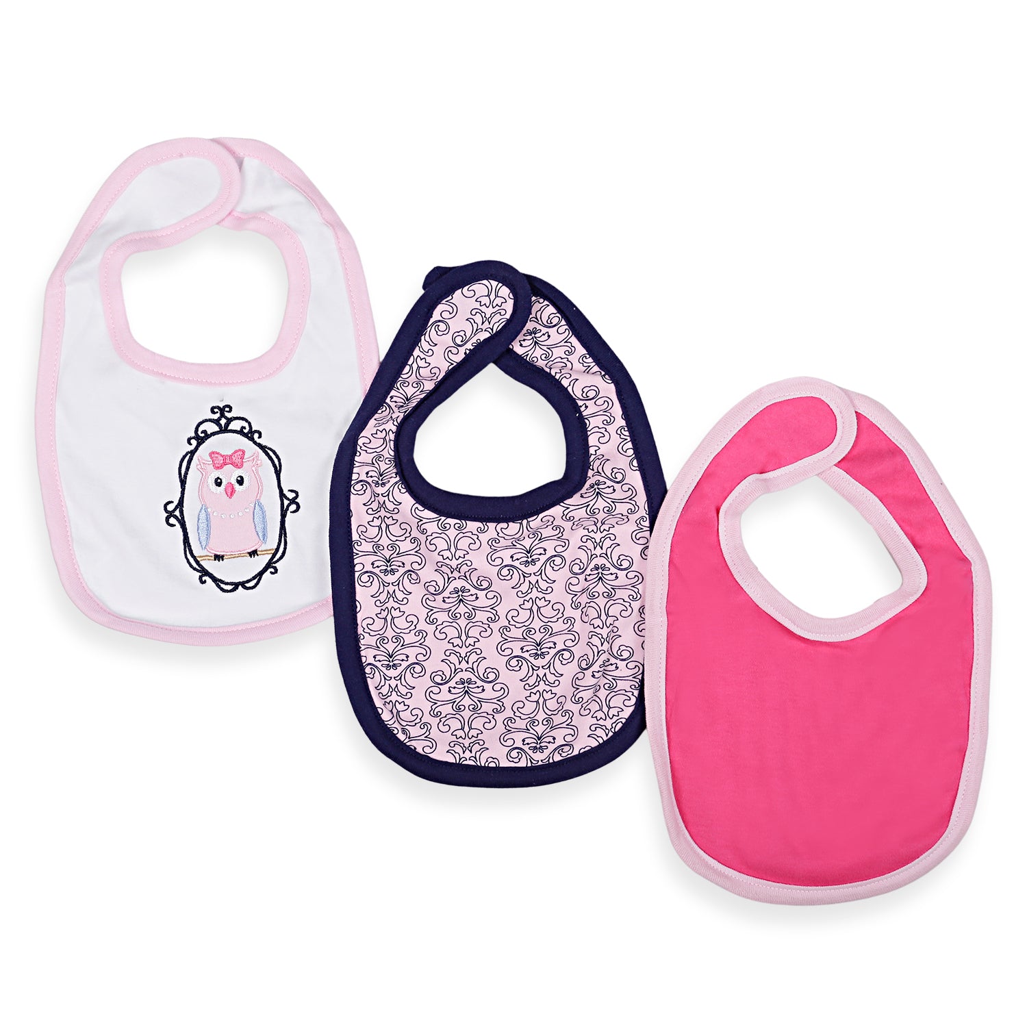 Feeding Bibs Pack Of 5 I'm So Fancy Pink And White - Baby Moo