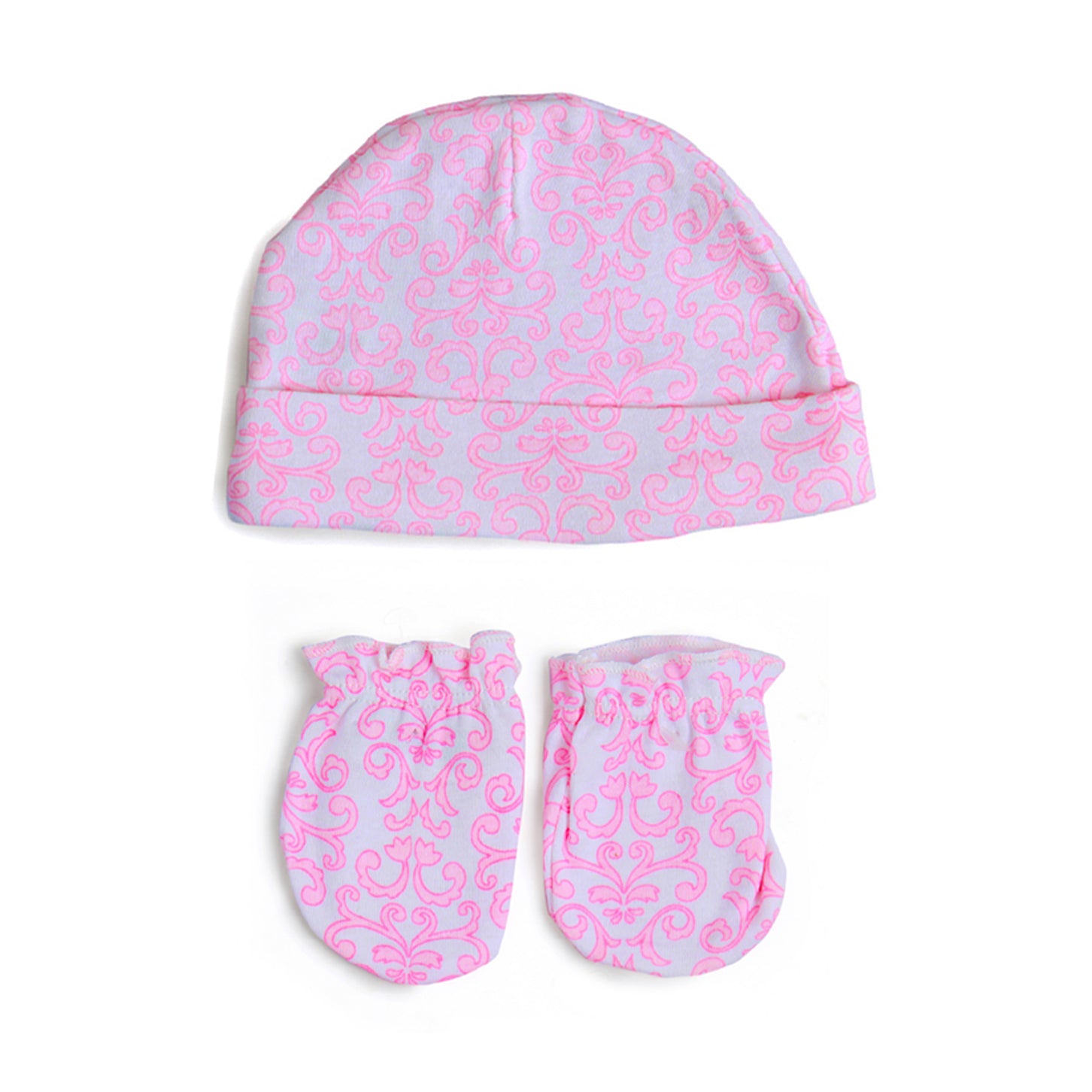 Mummy's Princess Pink Set Of 2 Caps And 1 Mitten - Baby Moo
