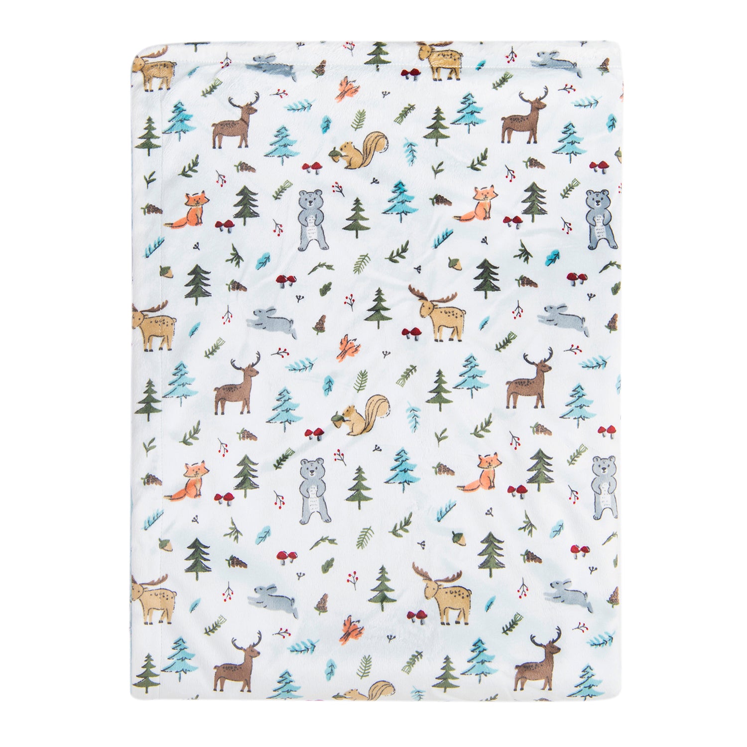 Snowy Forest Soft Cozy Plush Blanket White - Baby Moo
