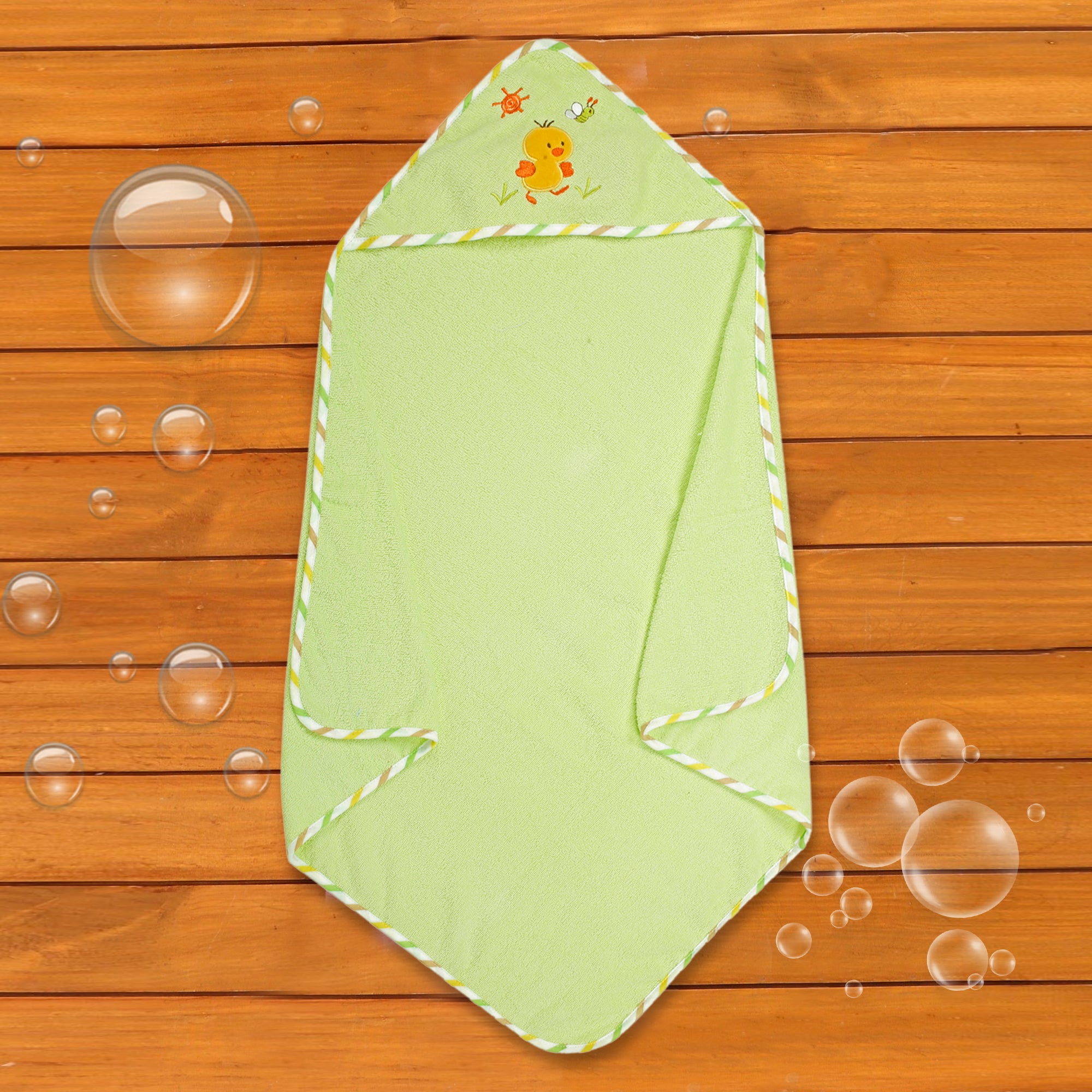 Little Chick Green  Hooded Towel - Baby Moo