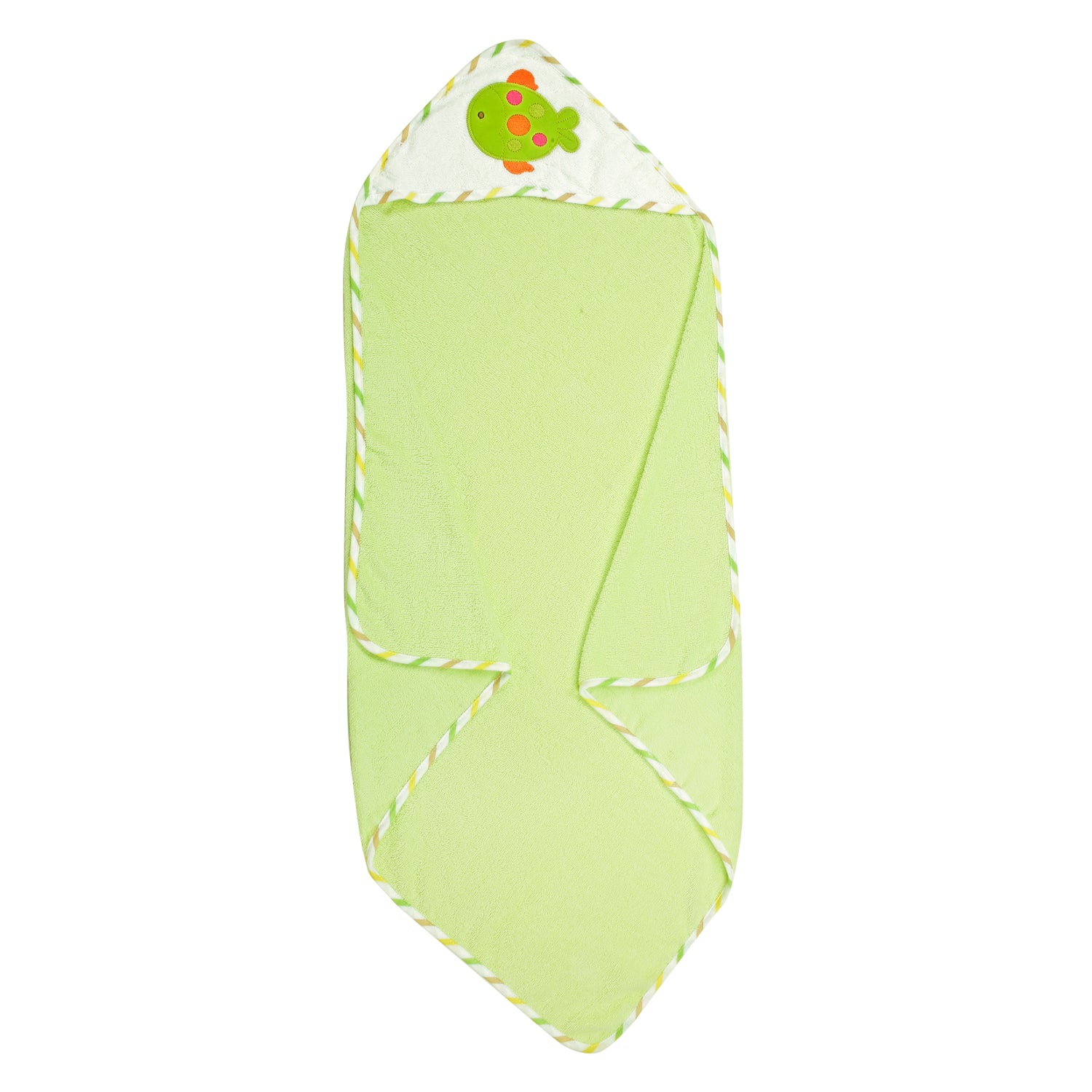 Fishy Green And White Hooded Towel - Baby Moo
