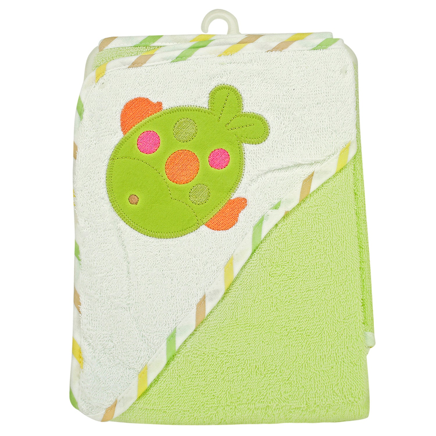 Fishy Green And White Hooded Towel - Baby Moo