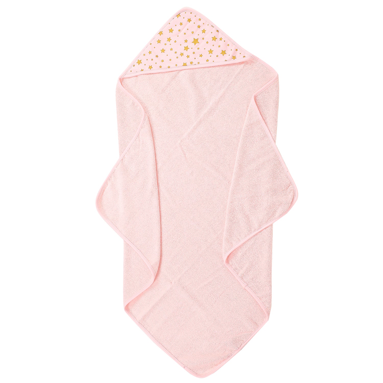 Starry Pink Hooded Towel & Wash Cloth Set - Baby Moo