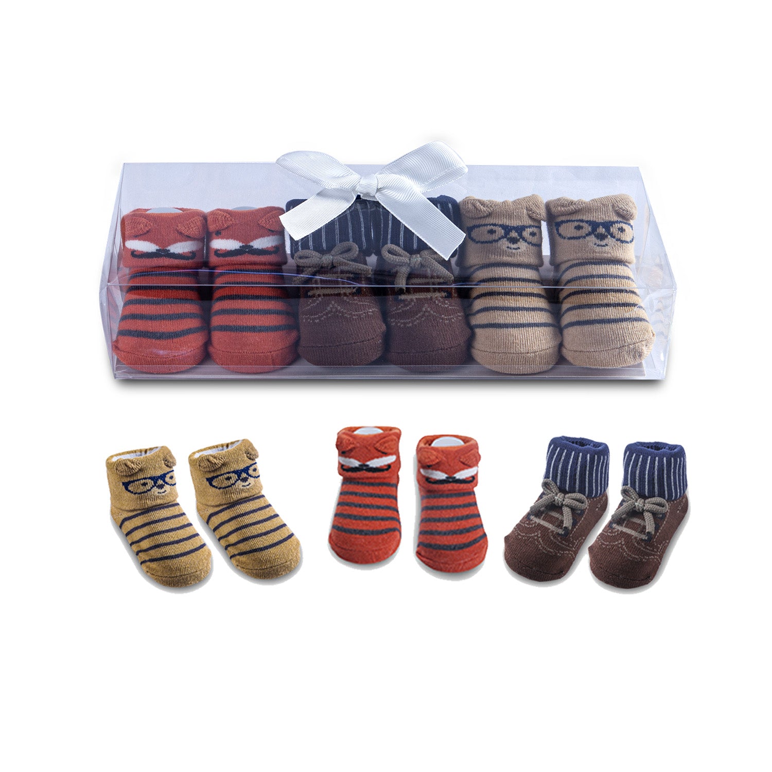 Cotton Socks Premium Newborn Gift Set Printed - Multi - Baby Moo