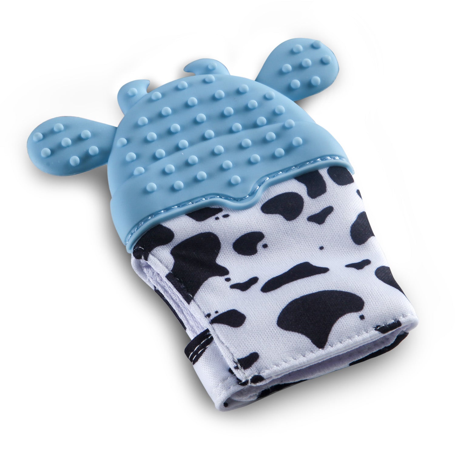 Teething Mitten Silicone Self Soothing Glove 1 Pc Cow Shape - Blue
