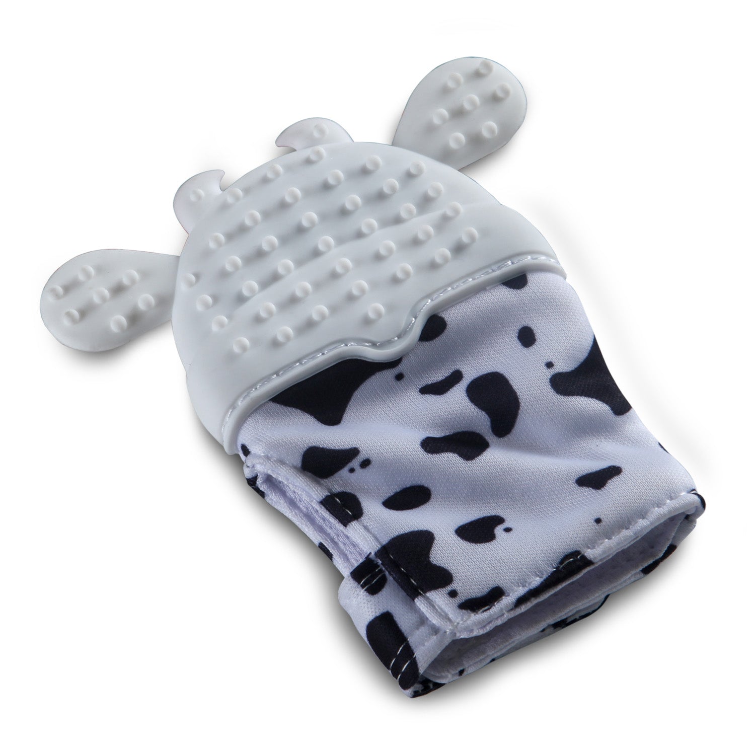 Teething Mitten Silicone Self Soothing Glove 1 Pc Cow Shape - White - Baby Moo