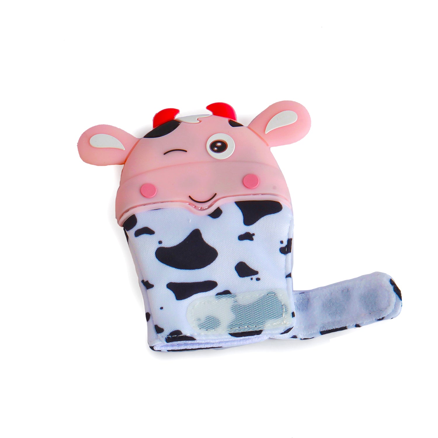 Winking Cow Pink Teething Mitten - 1 pc - Baby Moo