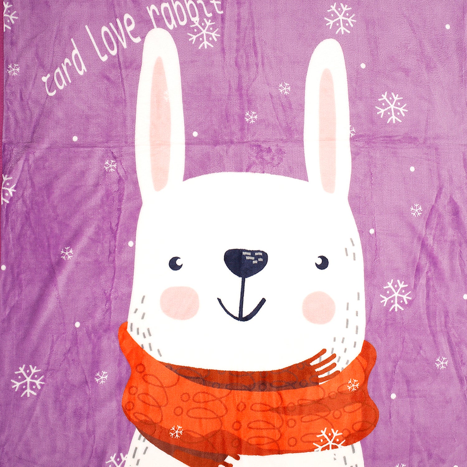 I Love Rabbits Purple One Ply Blanket - Baby Moo