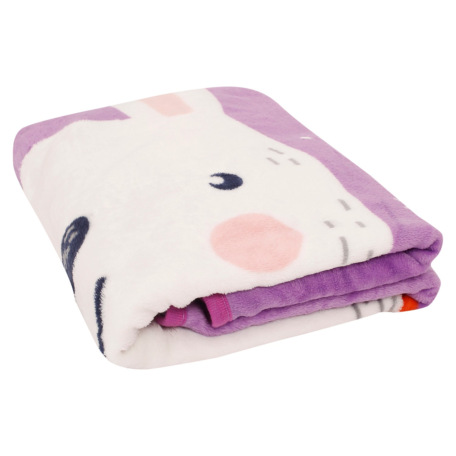I Love Rabbits Purple One Ply Blanket - Baby Moo