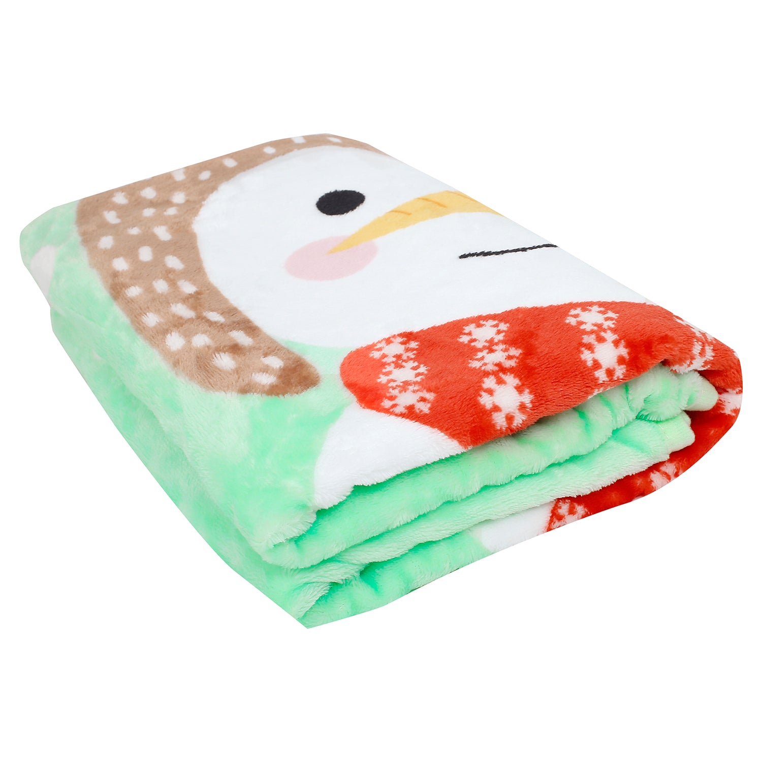 Hello Winter Green One Ply Blanket - Baby Moo