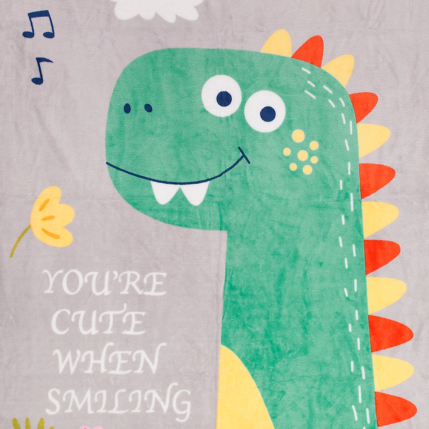 Cute Smile Grey One Ply Blanket - Baby Moo