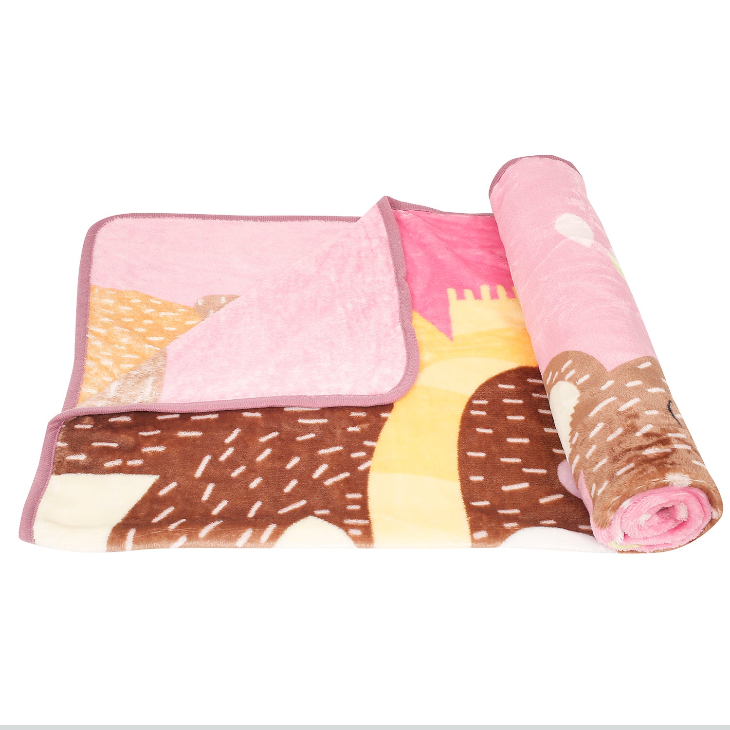 Love And Cuddles Pink One Ply Blanket - Baby Moo
