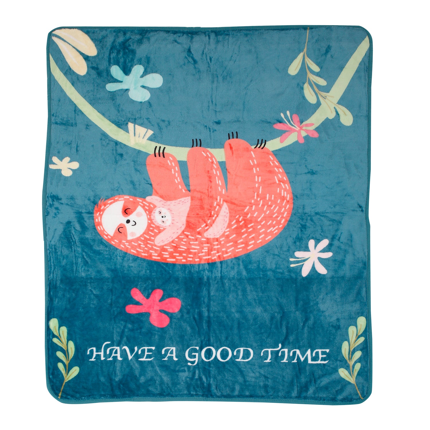 Have A Good Time Blue One Ply Blanket - Baby Moo