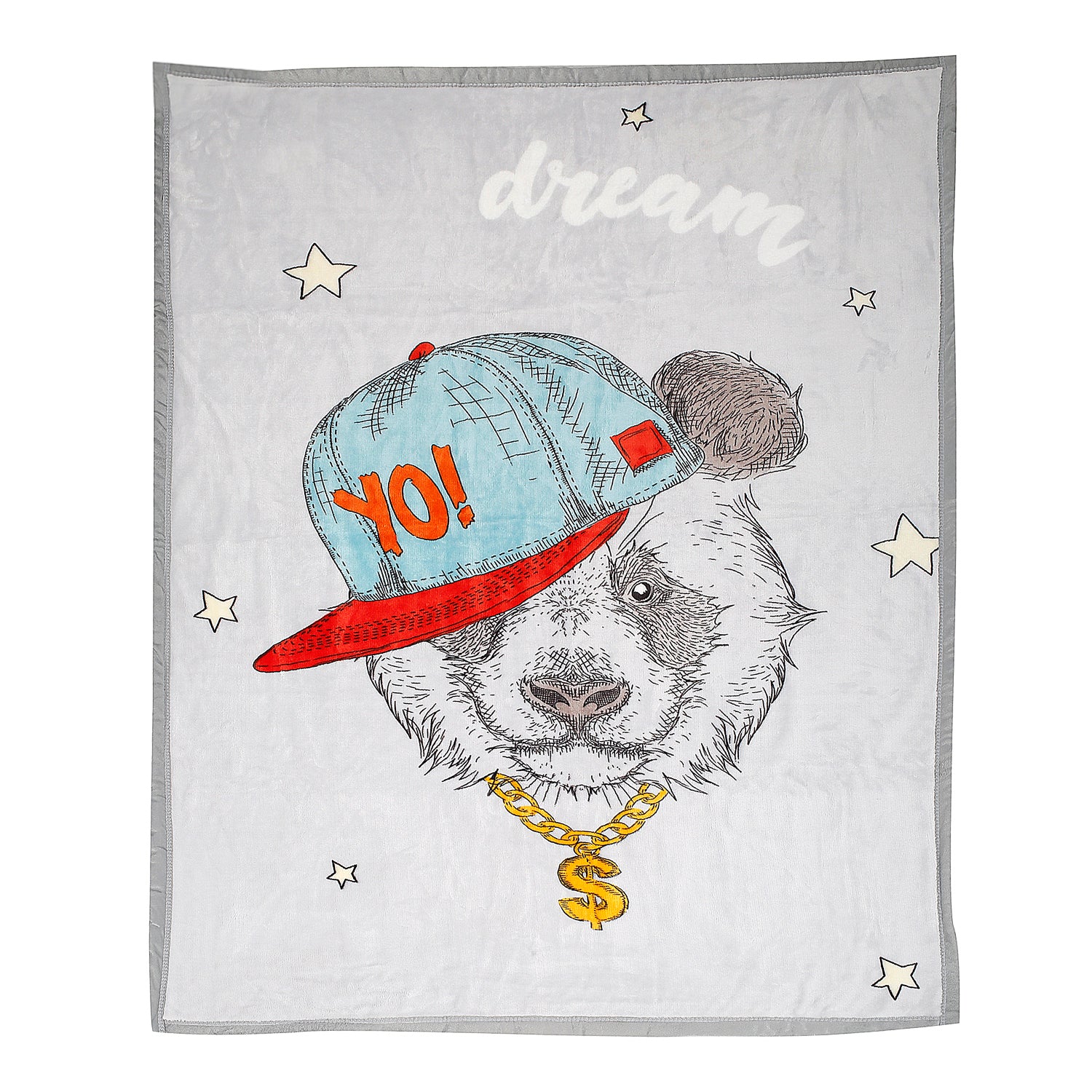 You Dream With Stars White Two-Ply Blanket - Baby Moo