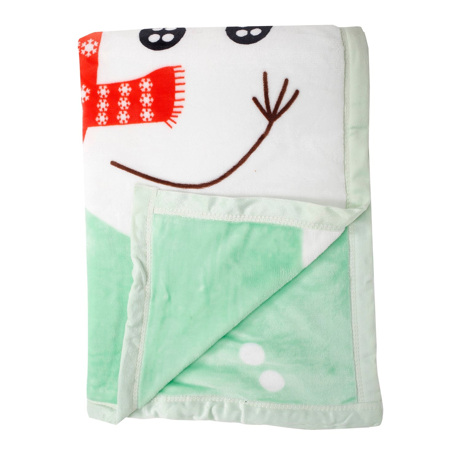 Hello Winter Mint Green Two-Ply Blanket - Baby Moo