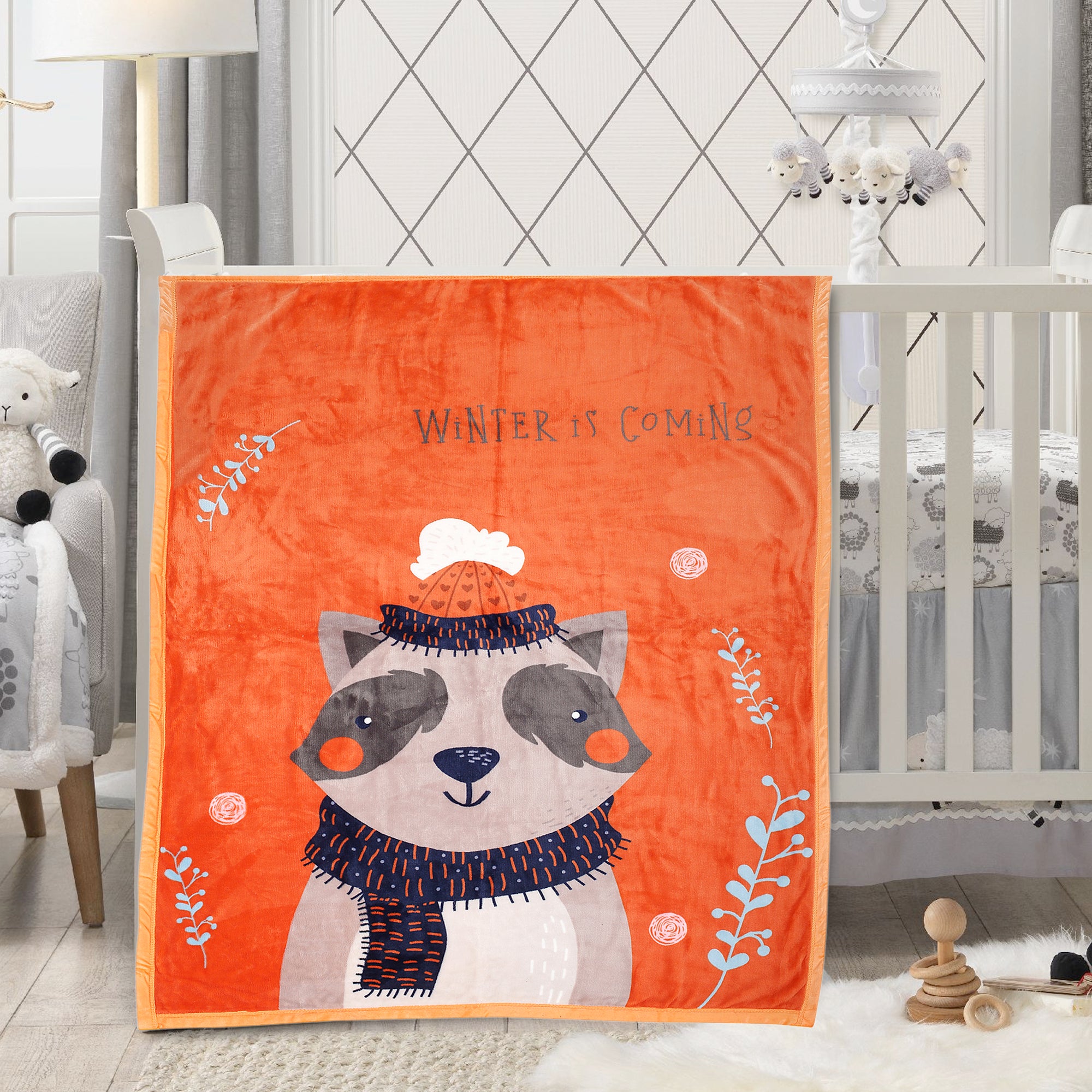 Winter Is Coming Orange Two-Ply Blanket - Baby Moo
