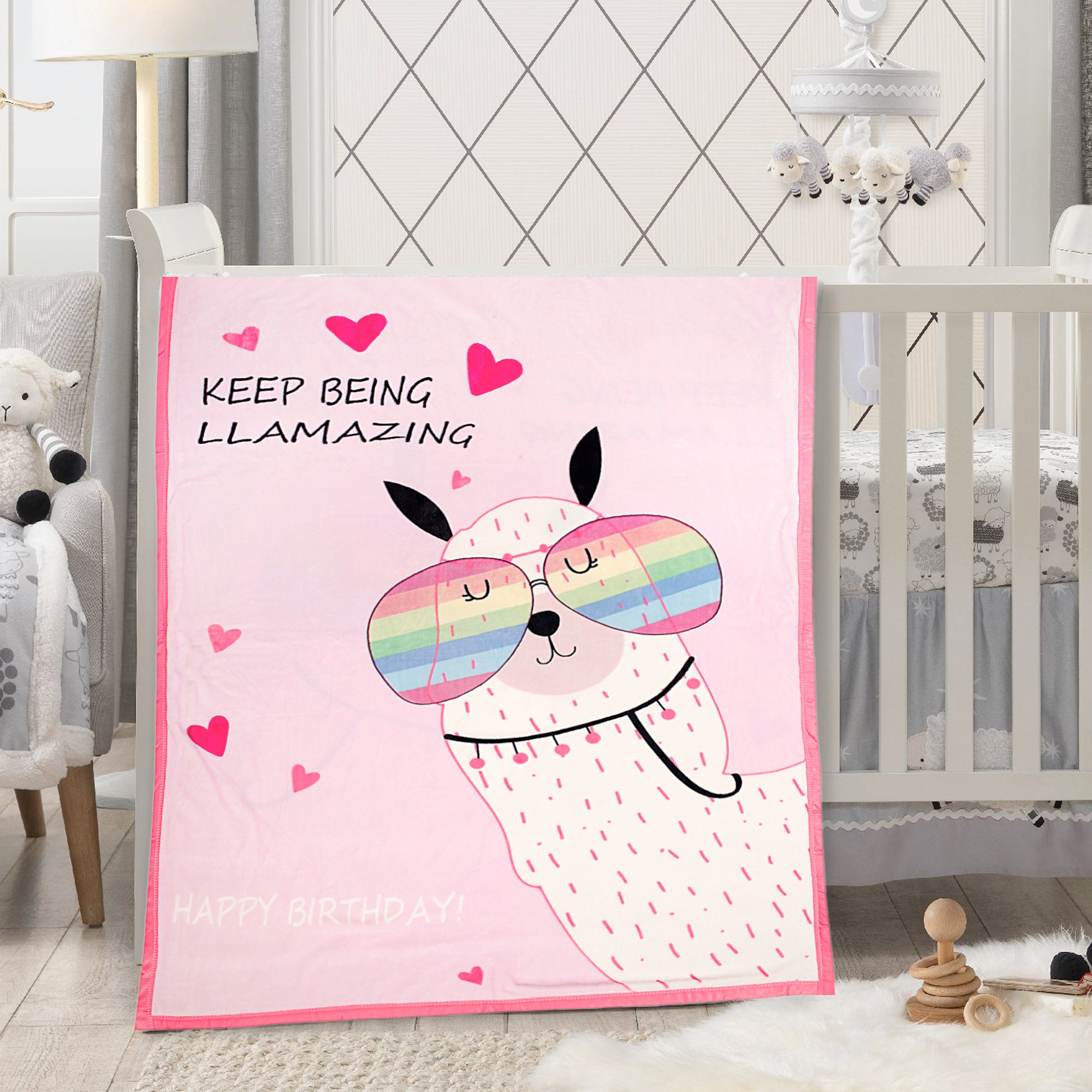 Keep Being Amazing Pink Two-Ply Blanket - Baby Moo